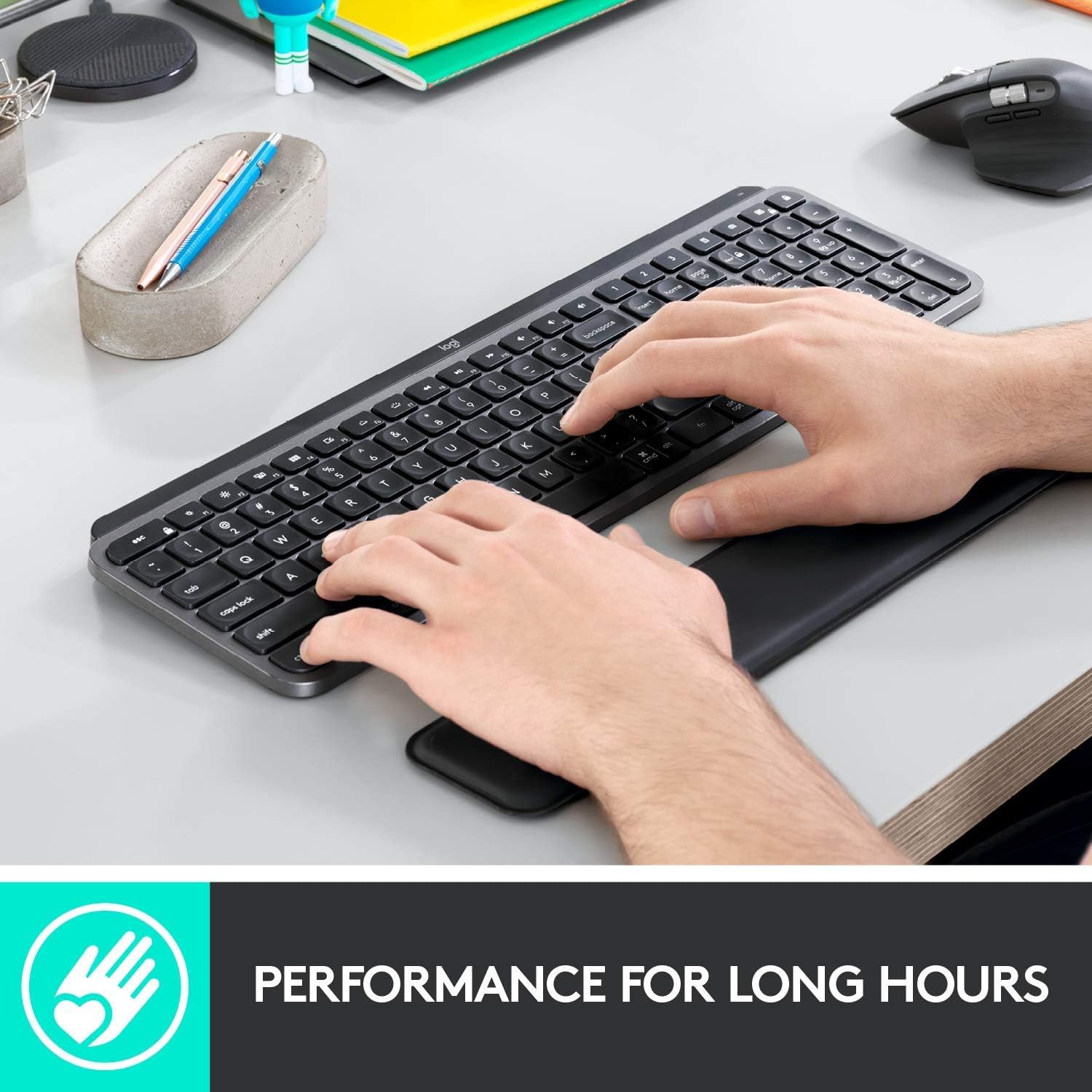 Logitech Wrist Rest for MX Keys/Craft - Premium Memory Foam | Stain Resistant | Graphite 2