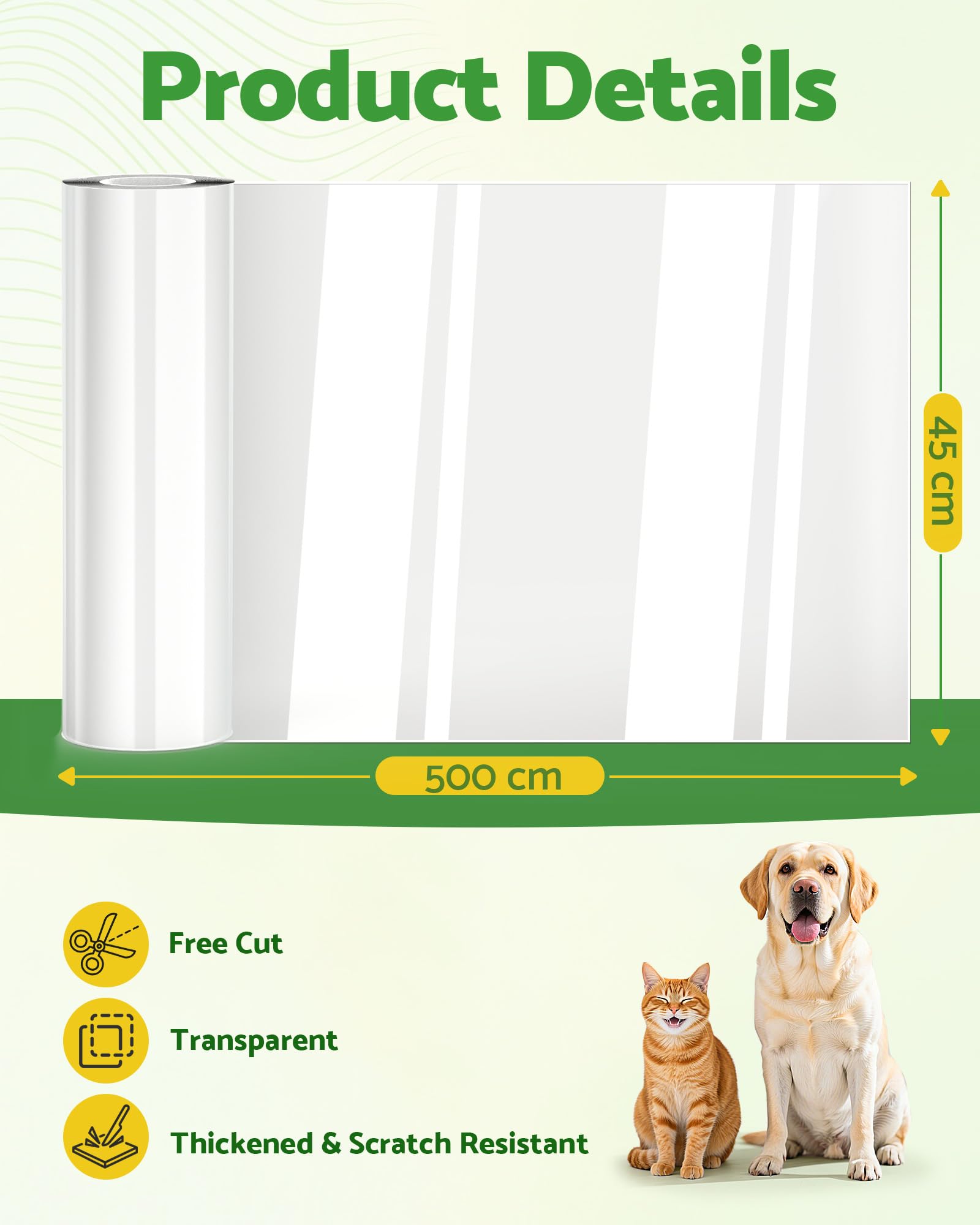 Gimars Cat Furniture Protector - Anti-Scratch Shield for Doors & Settees | 11.8" x 197" | Transparent Plastic 2