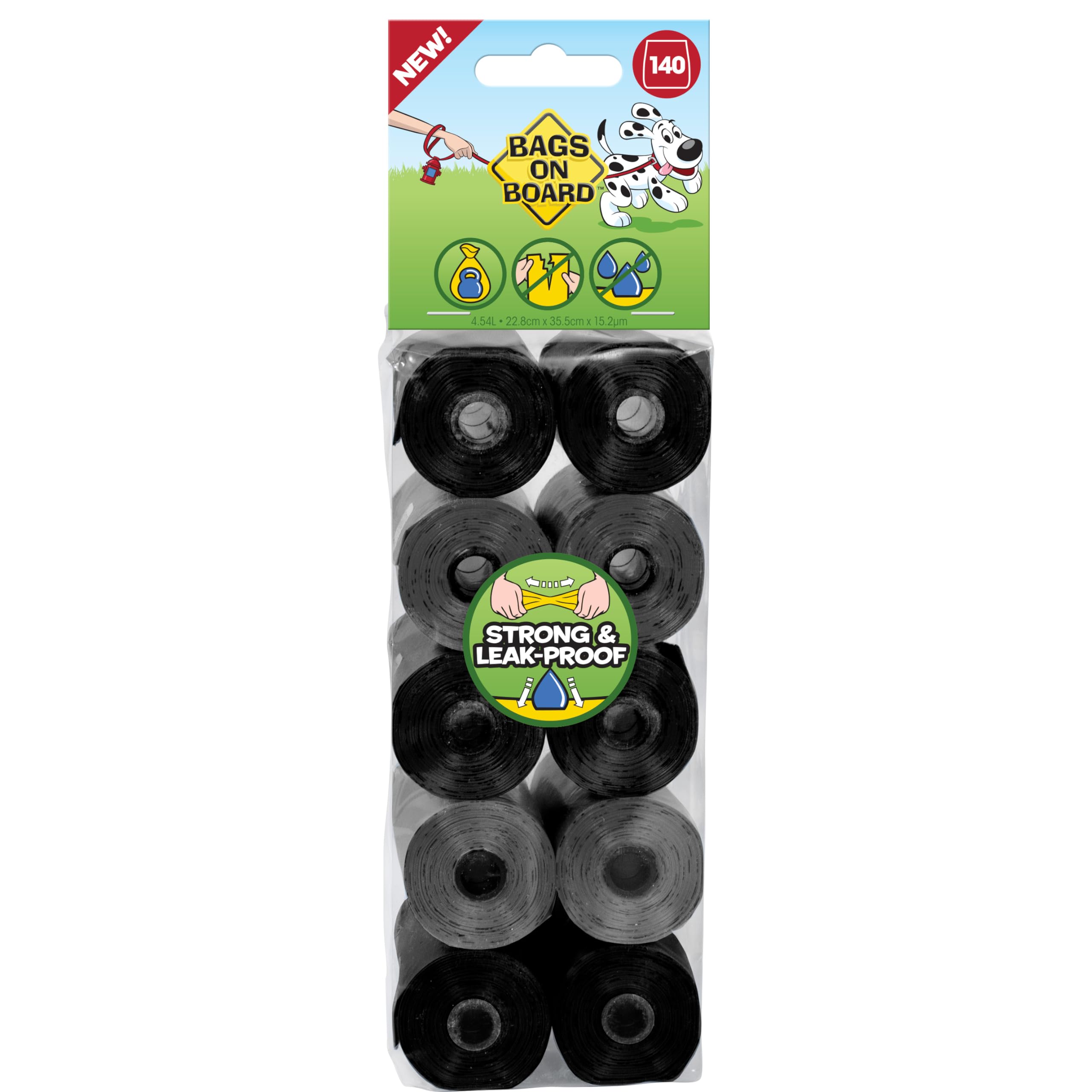 Bags on Board Dog Poo Bags - 140 Count, Strong & Leak Proof | Neutral Color