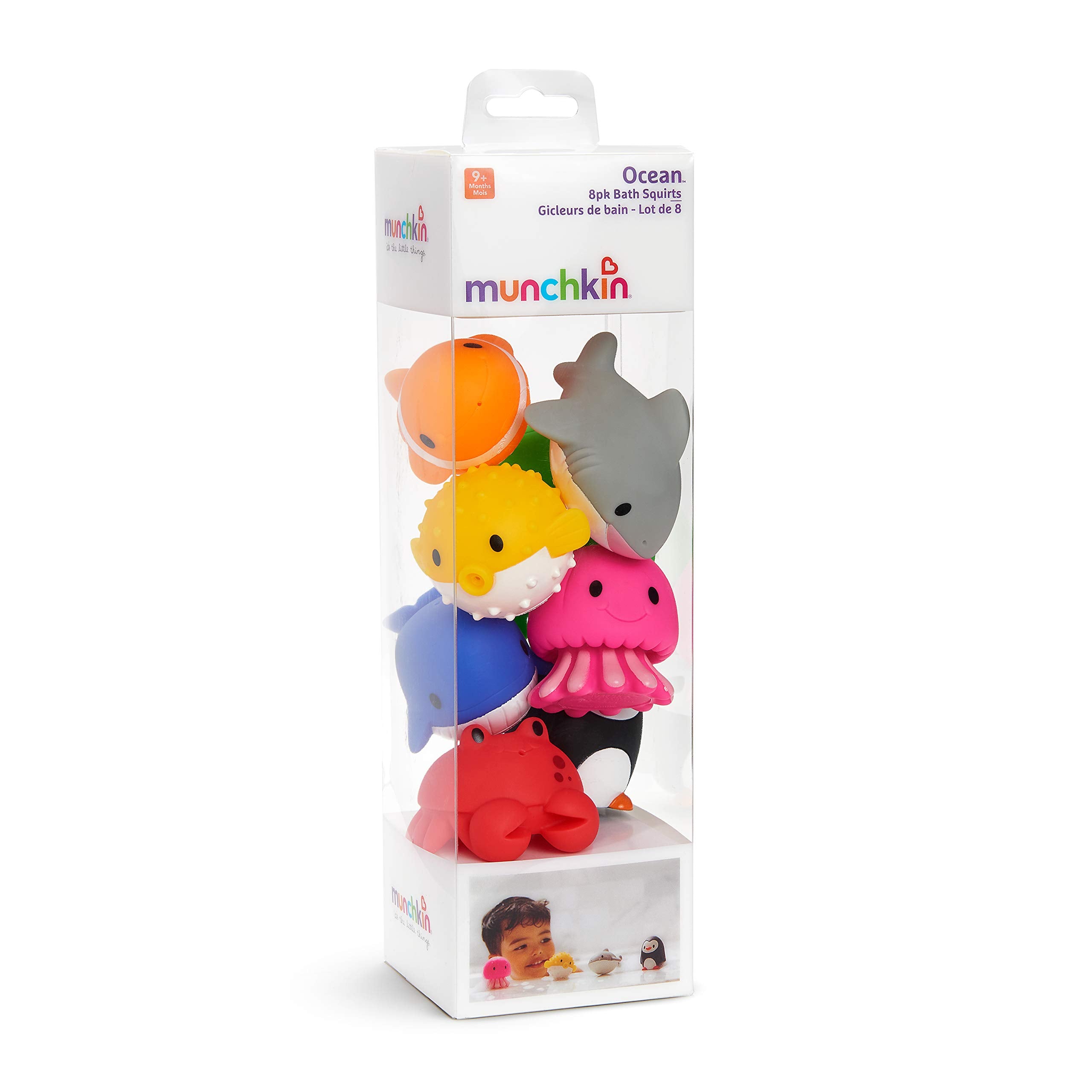 Munchkin Floating Ocean Animal Rubber Bath Squirt Toys - 8 Pack for Baby 3