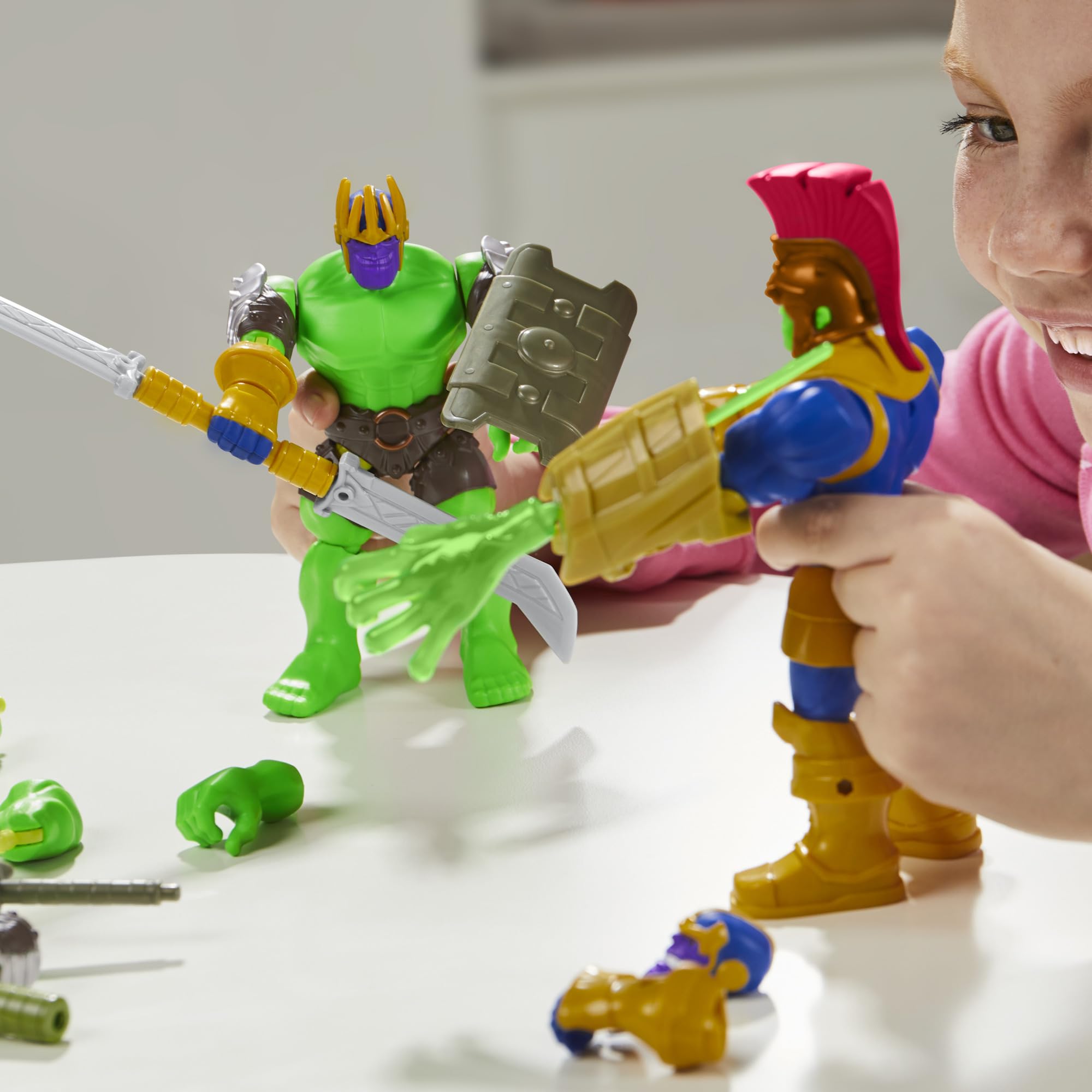 Marvel Press MixMashers Hulk Custom Deluxe Action Figure with Thanos Parts | 5-inch Scale | Ages 4+ 9