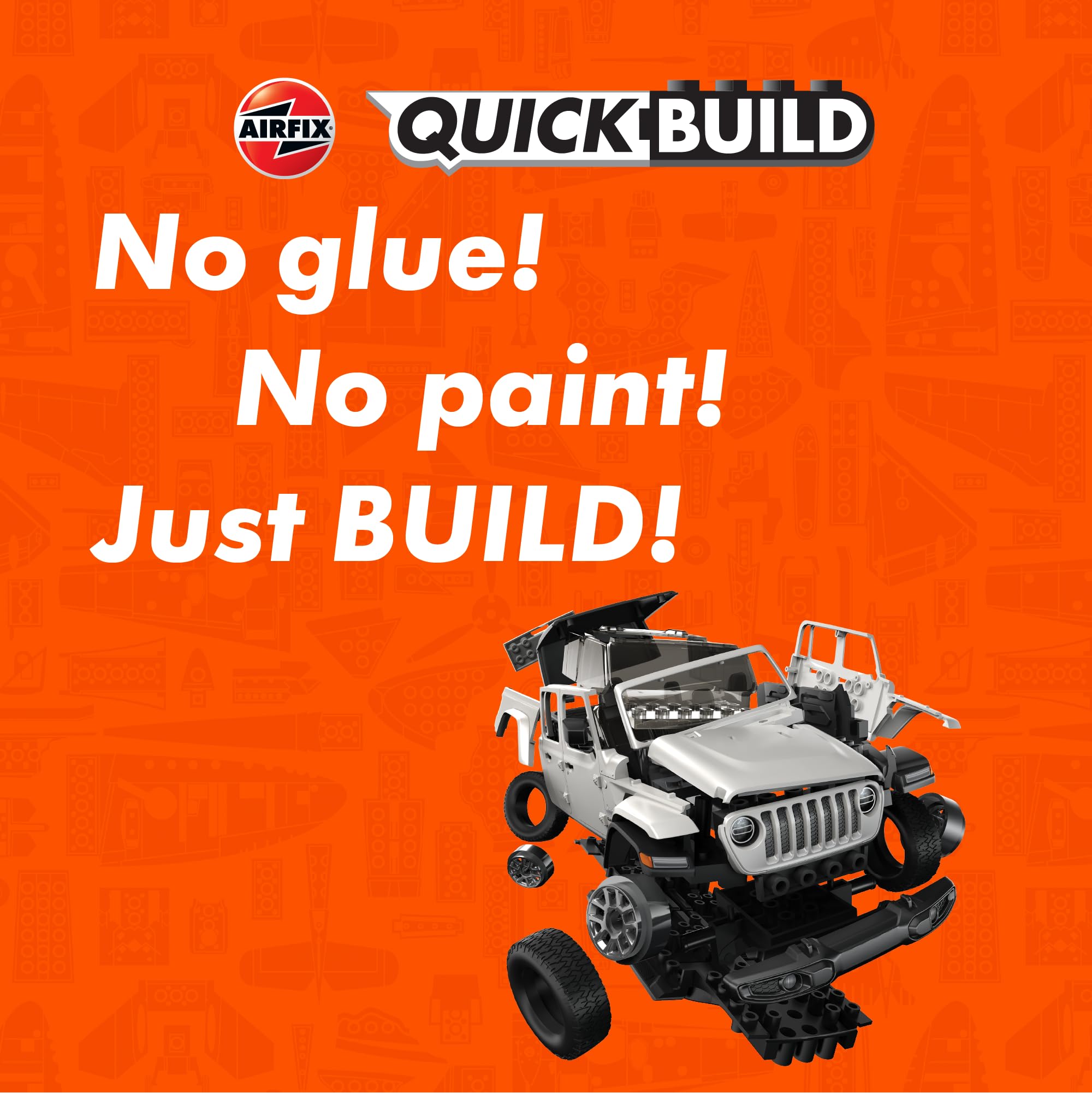 Airfix QUICKBUILD Jeep Gladiator Model Car Kit - No Glue Plastic Model for Kids 6+