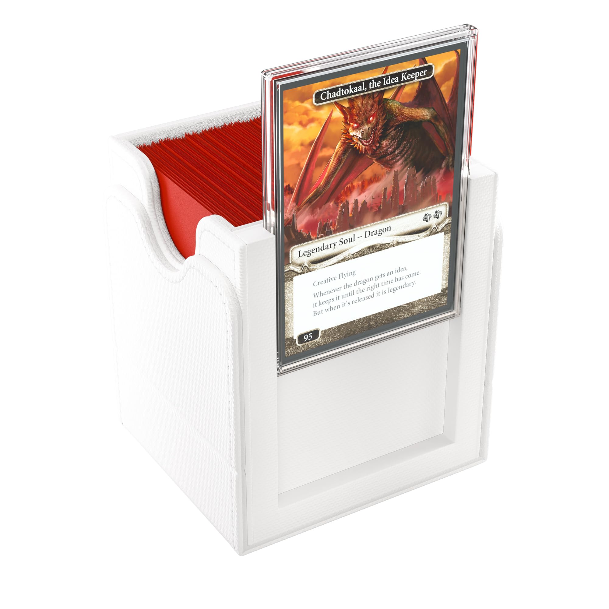 Gamegenic Squire Plus 100+ XL Convertible Deck Box | White | Armorfyber Exterior | Magnetic Closure 3