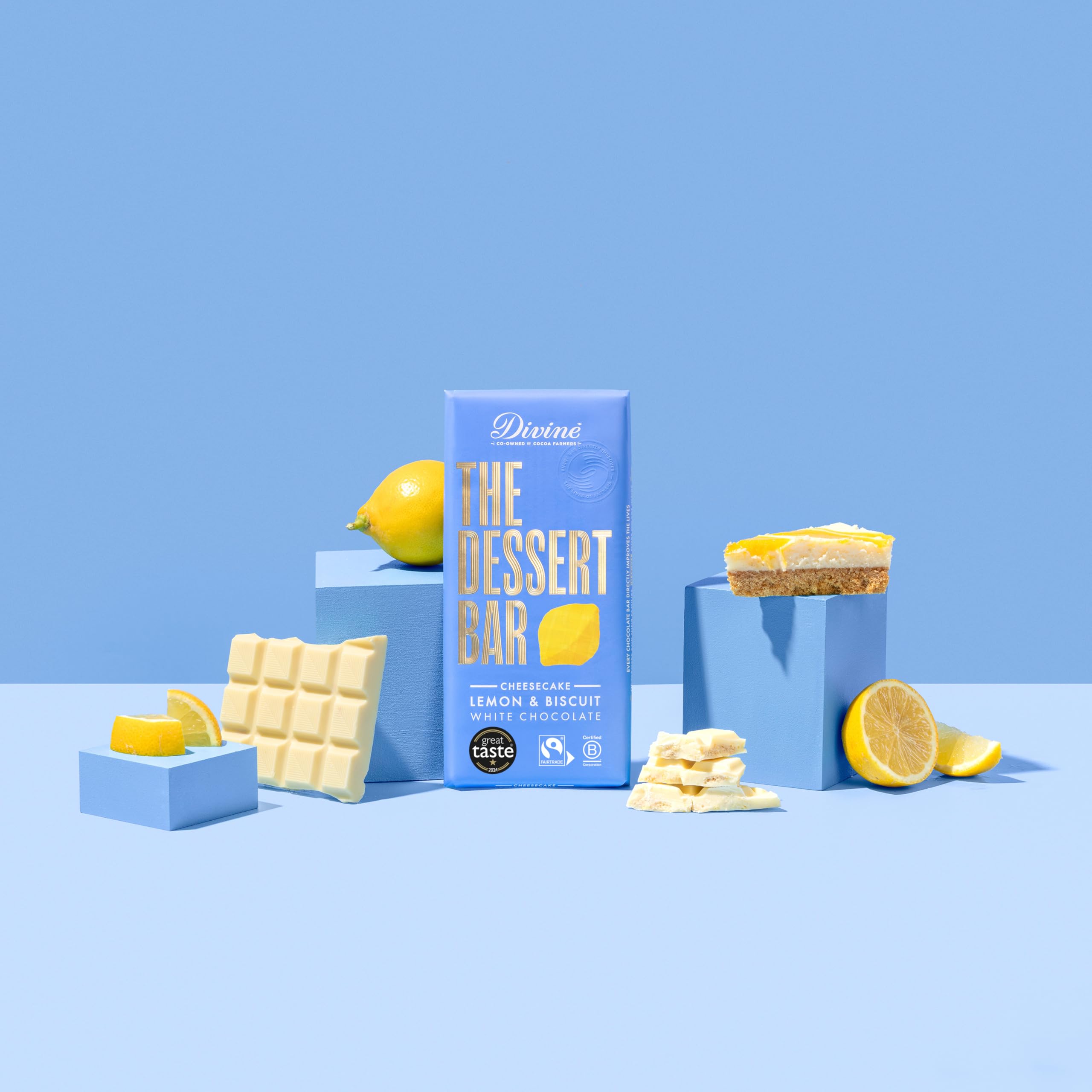 Divine Chocolate Lemon Cheesecake Dessert Bar with Lemon Crips | 180g 2