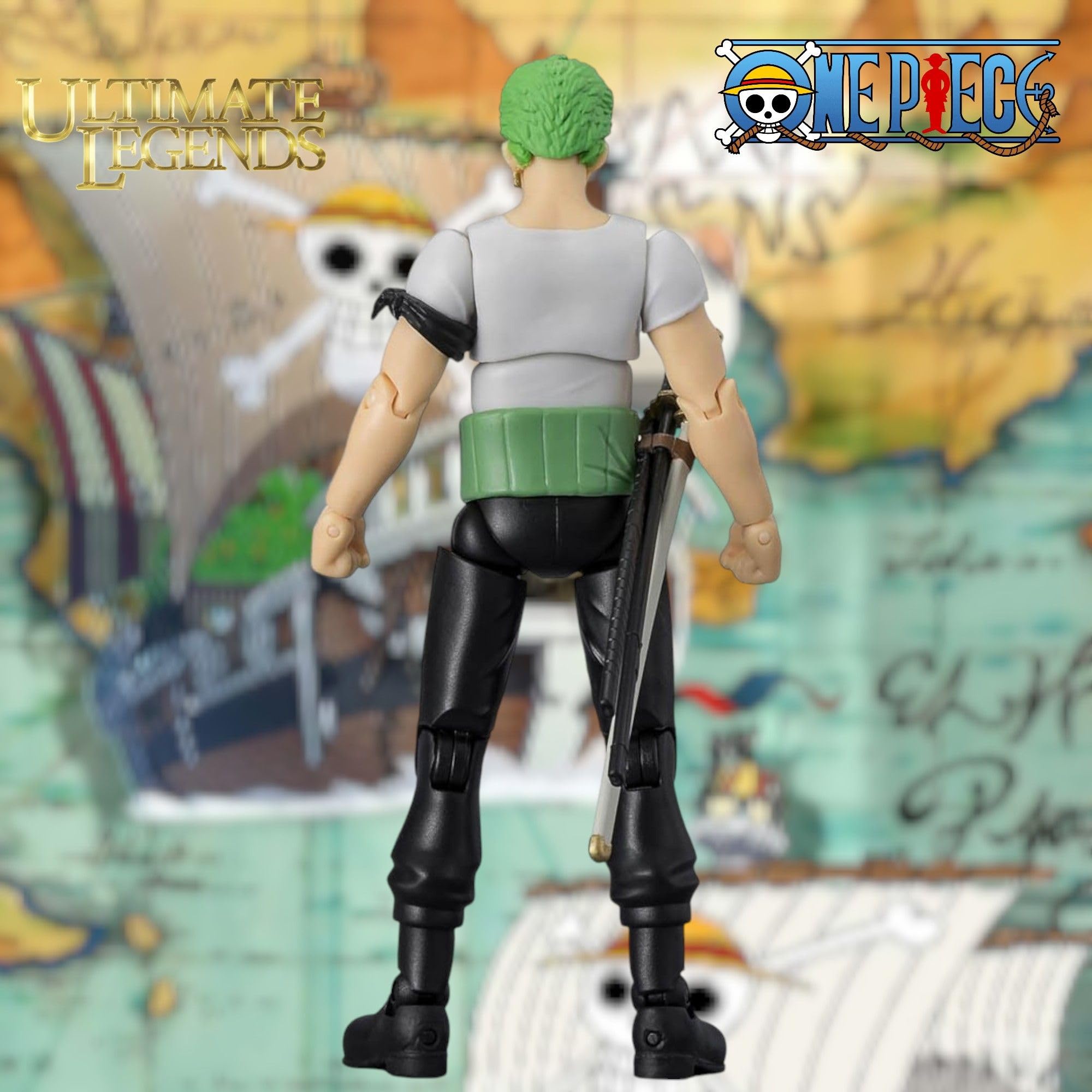 BANDAI Ultimate Legends Zoro Action Figure - 12.5cm Posable Anime Figure with 3 Swords 18