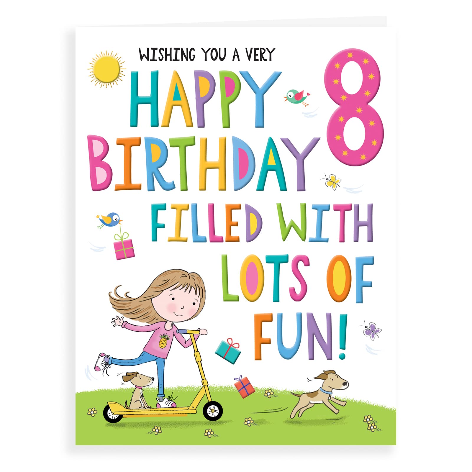 Regal Publishing Birthday Card for Age 8 Girl - 8 x 6 Inches | Foiled & Glitter Finish 1