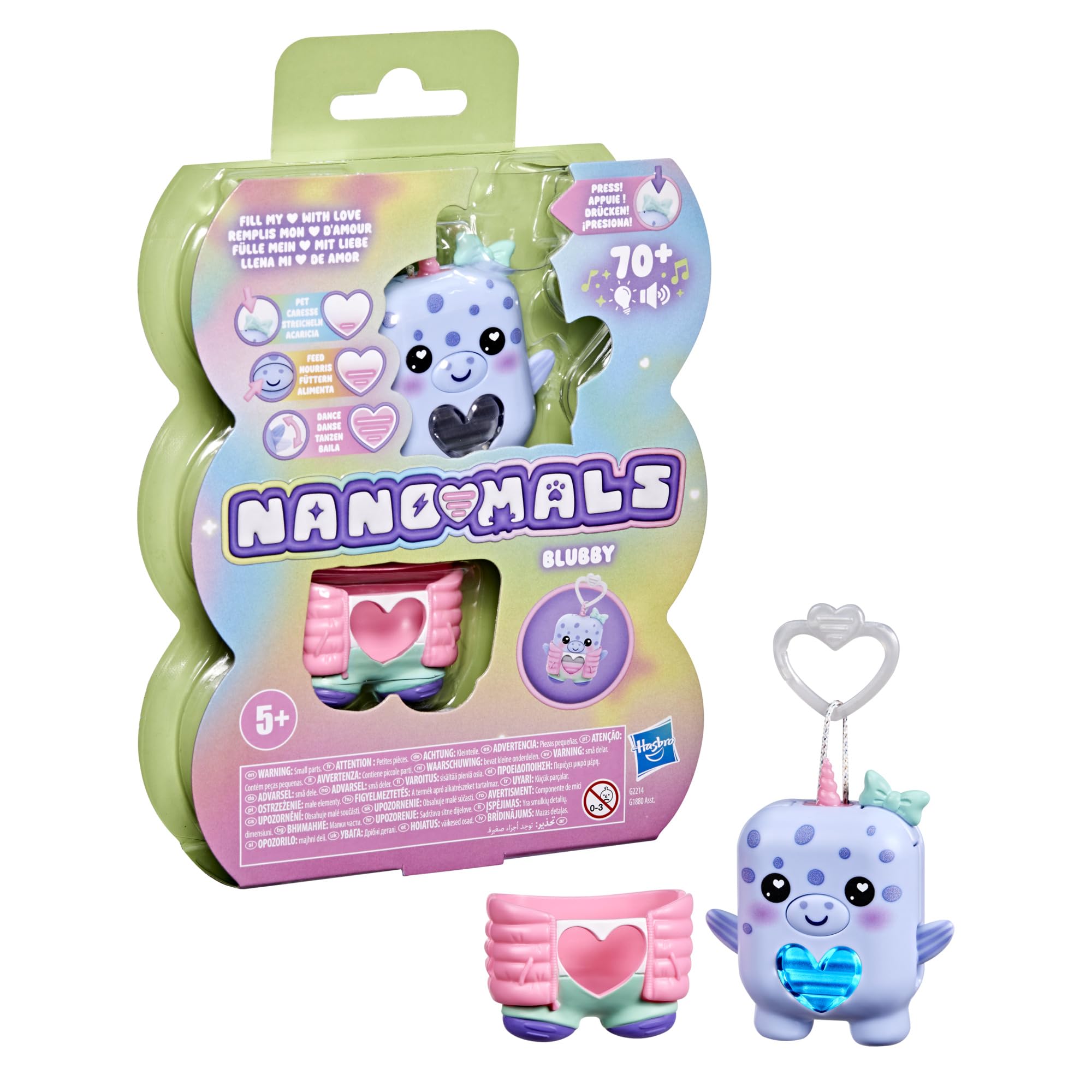 Hasbro Nano-Mals Blubby the Narwhal Electronic Fidget Pet 6
