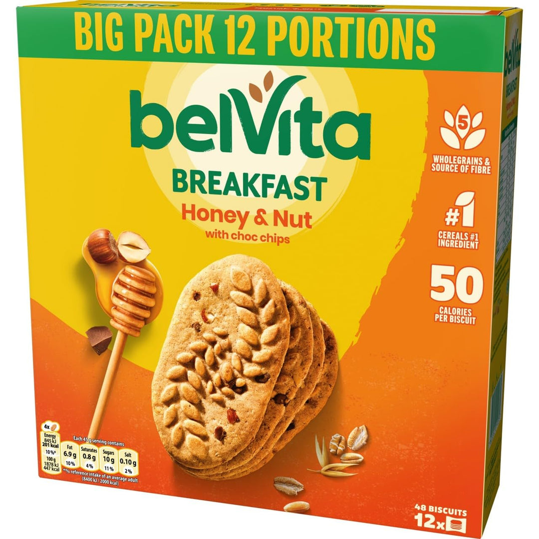 Belvita - Breakfast Biscuits Honey & Nuts with Choc Chips 540g