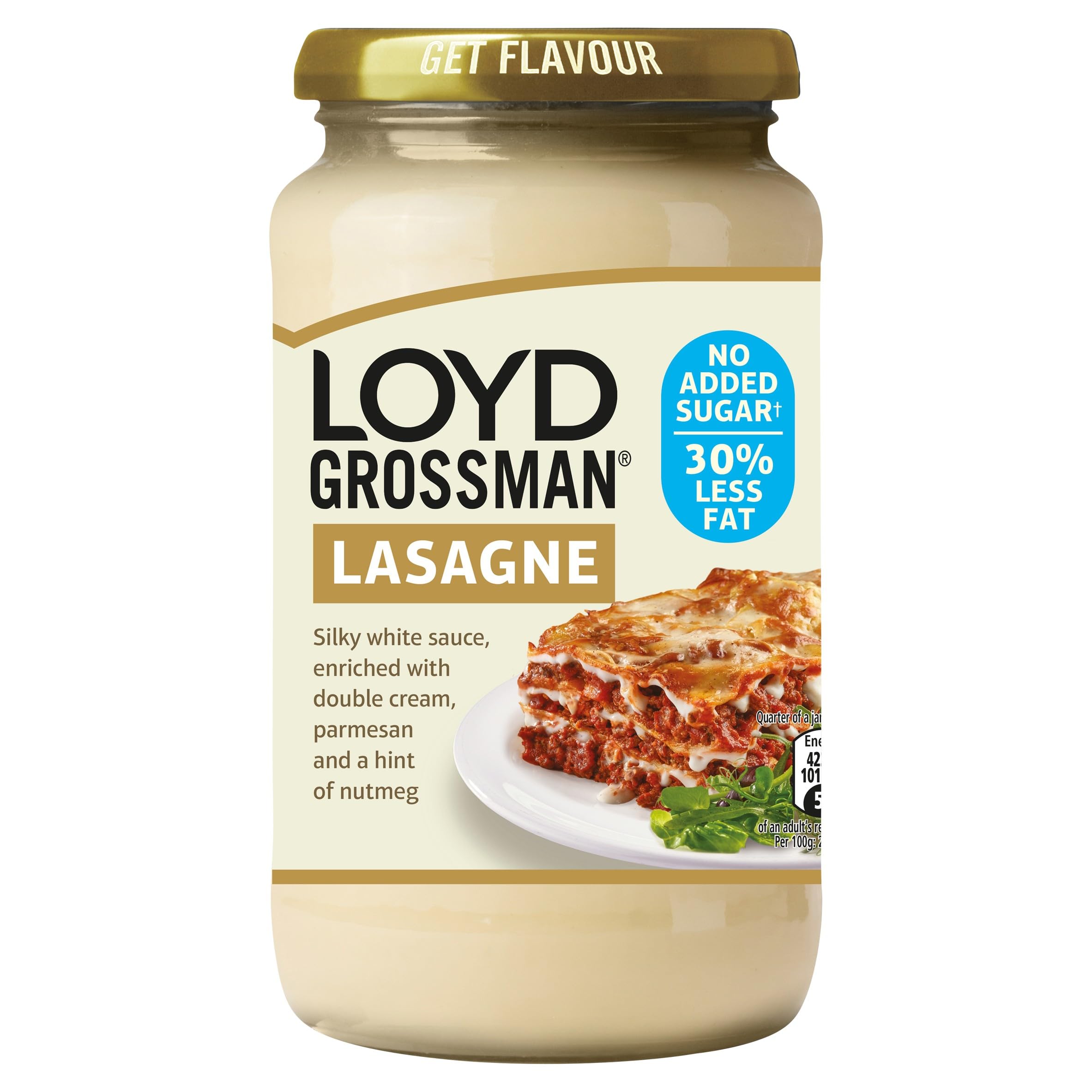 Loyd Grossman No Added Sugar White Lasagne Sauce | 30% Less Fat | 450g Jar 3