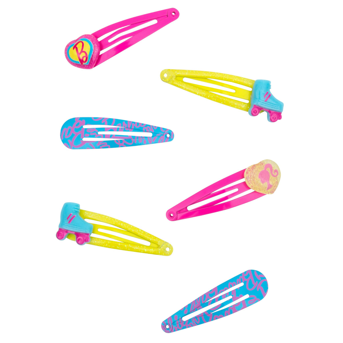Barbie Hair Clips - 6 Piece Set - Pink
