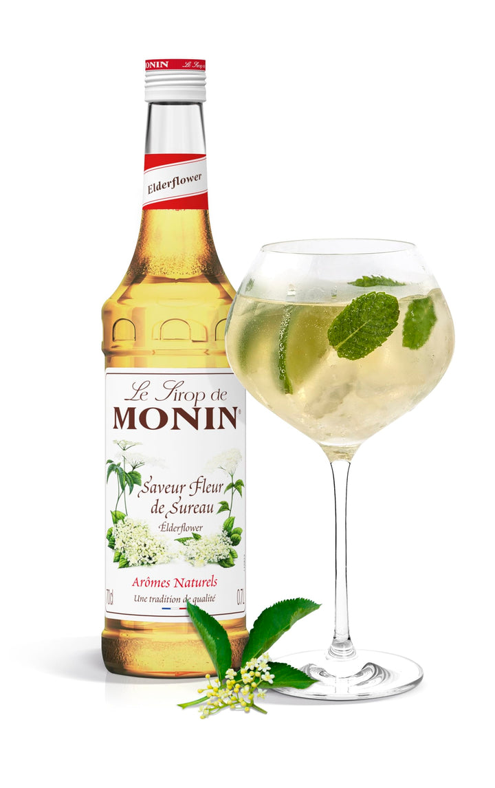 MONIN Premium Elderflower Syrup 700ml - Vegan, Alcohol-Free Cocktail & Mocktail Ingredient