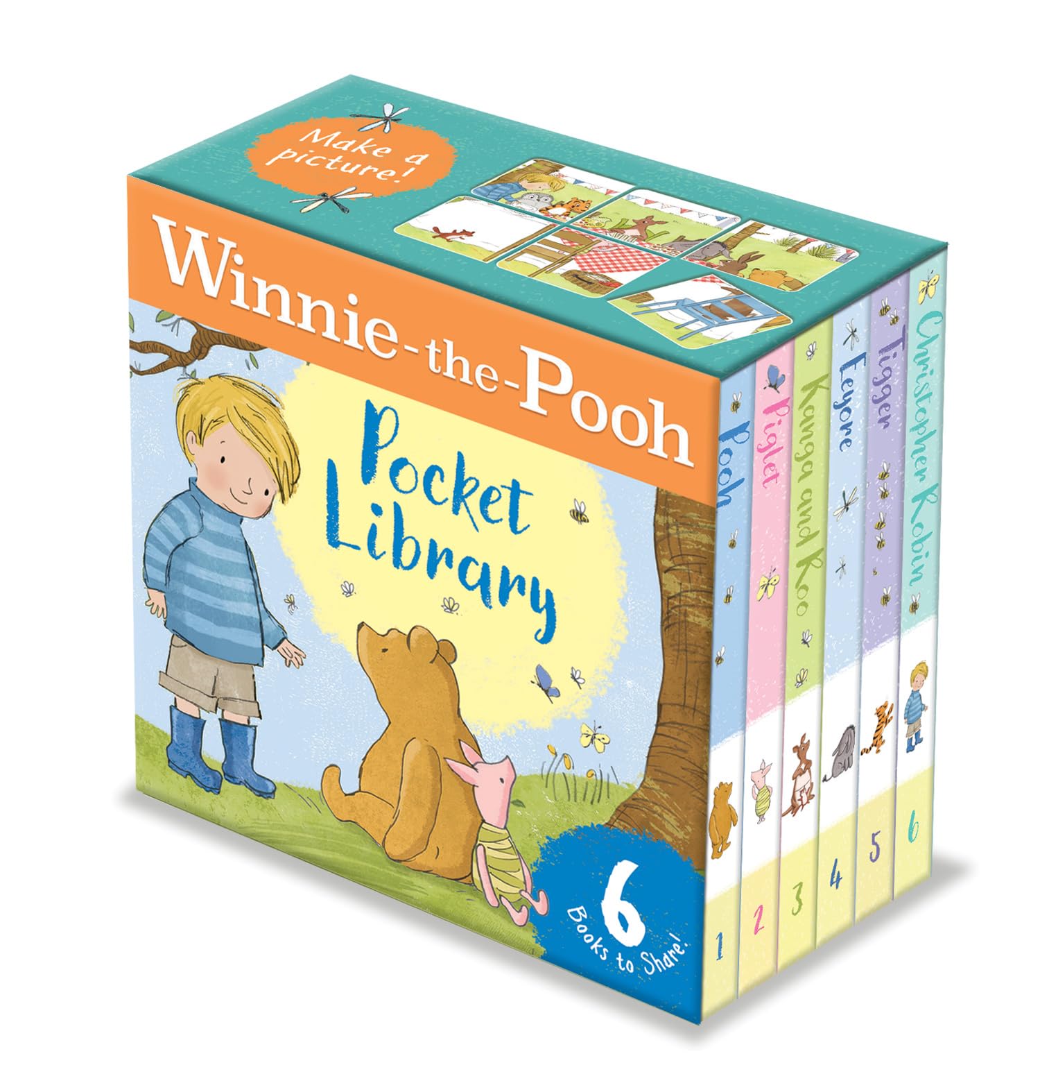 Farshore Winnie-the-Pooh Pocket Library Board Book Set | 6 Books | Ages 1-2