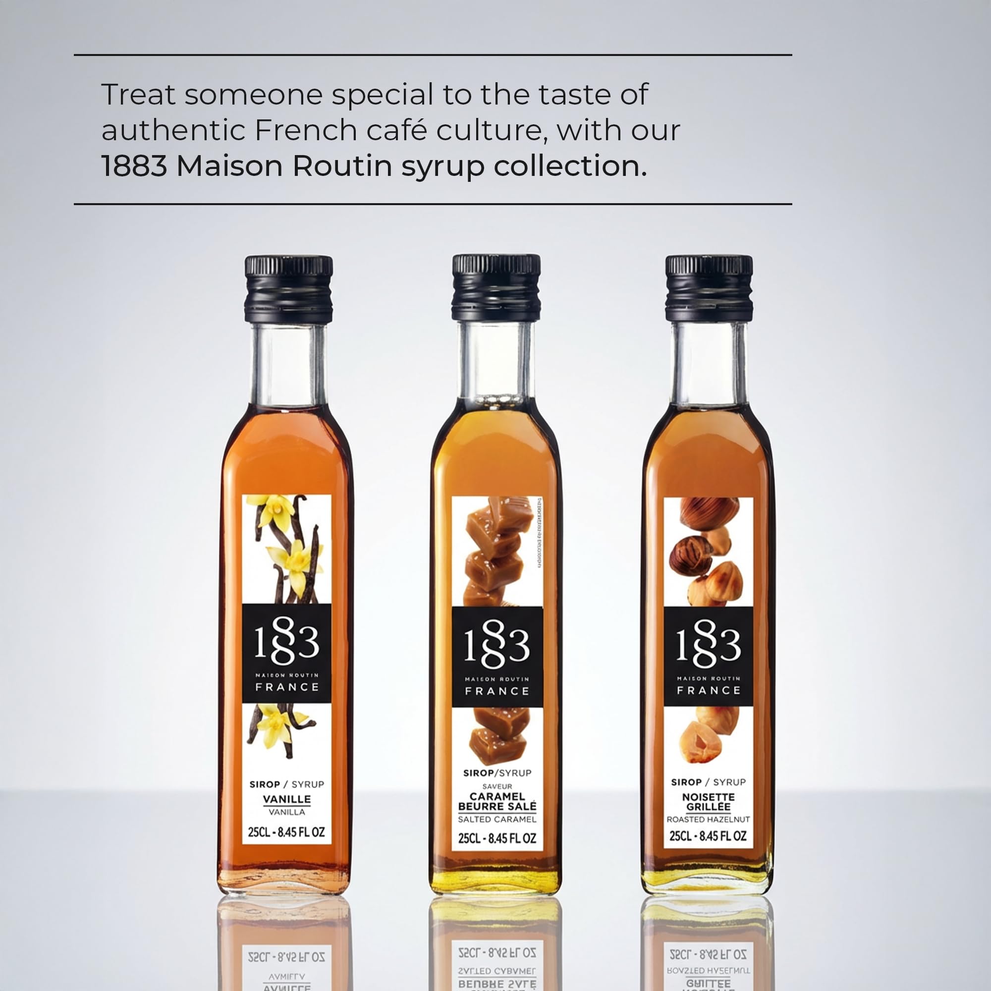 1883 MAISON ROUTIN Premium Syrup Gift Pack - Vanilla, Salted Caramel & Roasted Hazelnut | 750 ml 2