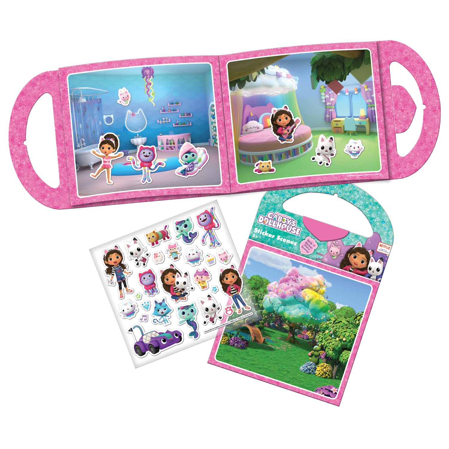 Paper Projects Gabby's Dollhouse Activity Set - 6 Scenes, 3 Sticker Pages | Unisex Children