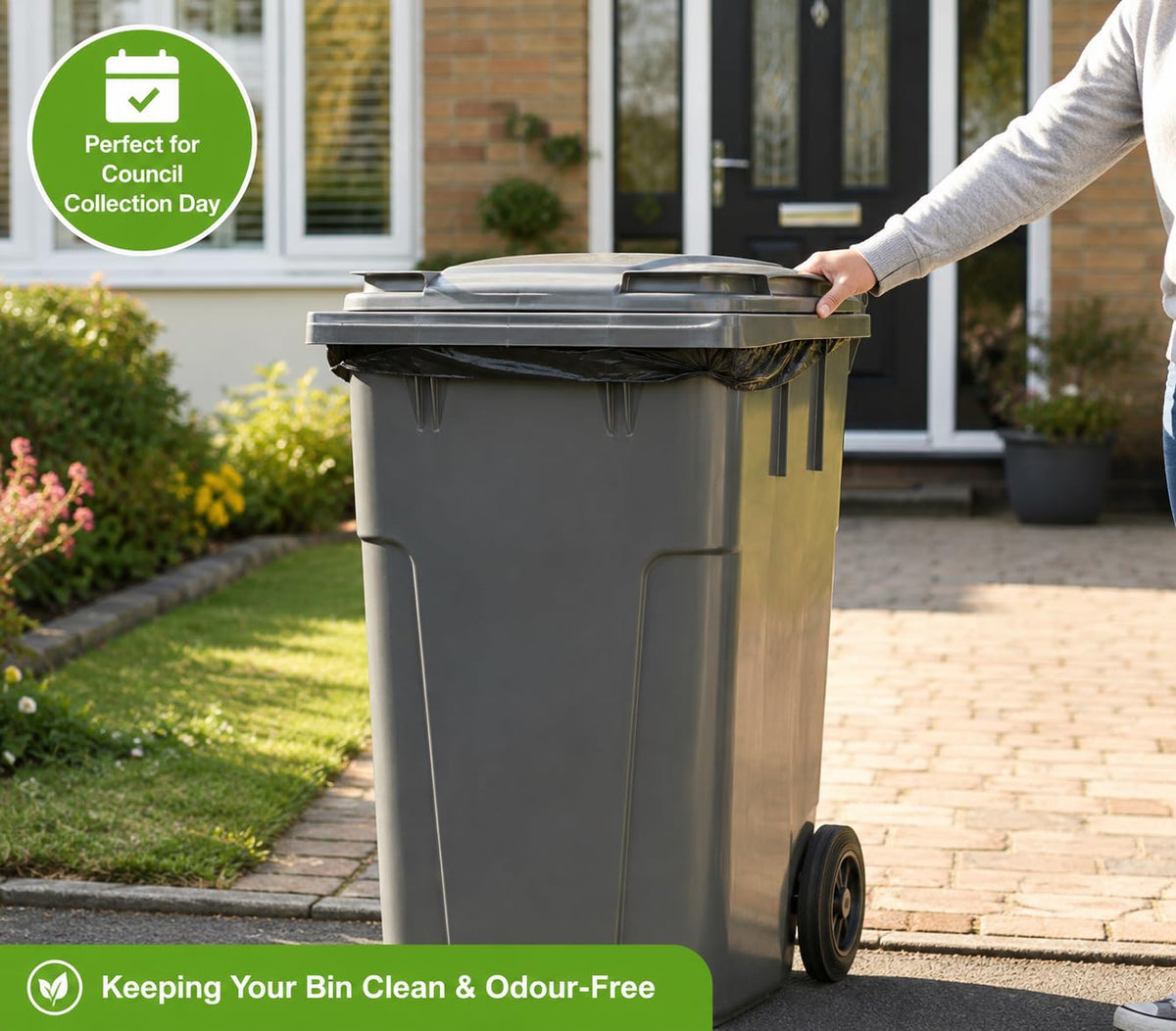 EcoBag Wheelie Bin Liners - Heavy Duty, Leak Resistant | 240L Capacity, 10 Count 4