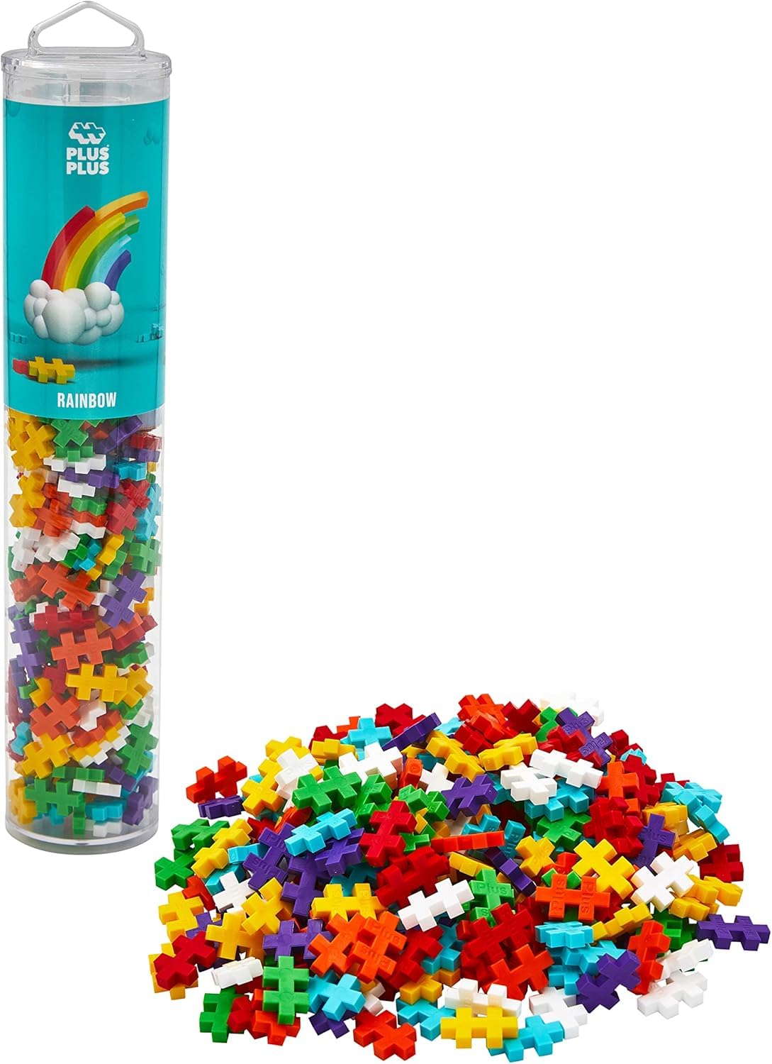 PLUS PLUS Building Blocks - 240 pc Creative Learning & STEM Set | Rainbow Color | Ages 5+