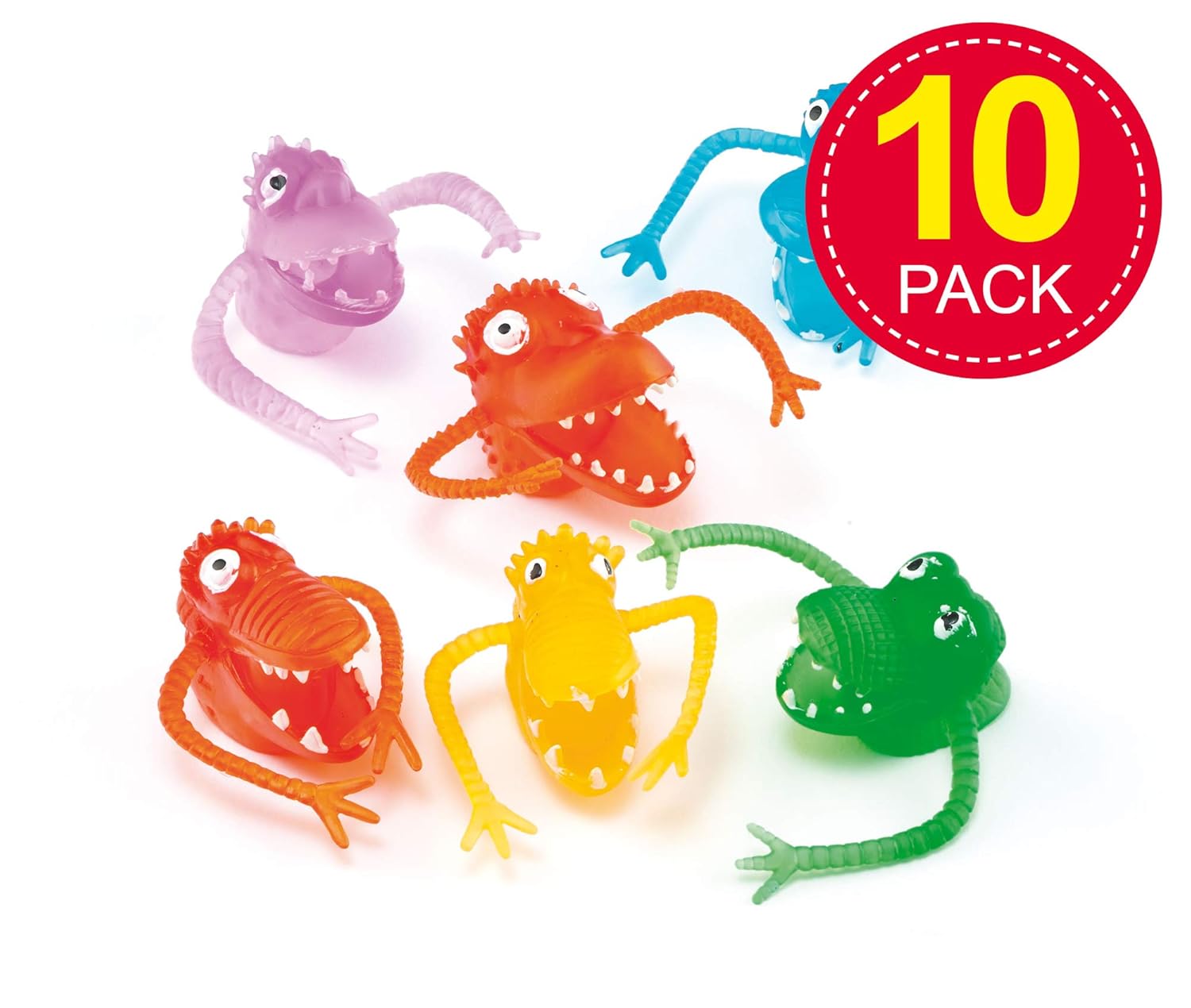 Baker Ross ET387 Finger Monsters - Pack of 10 Assorted Monster Finger Puppets for Kids 3+ 3