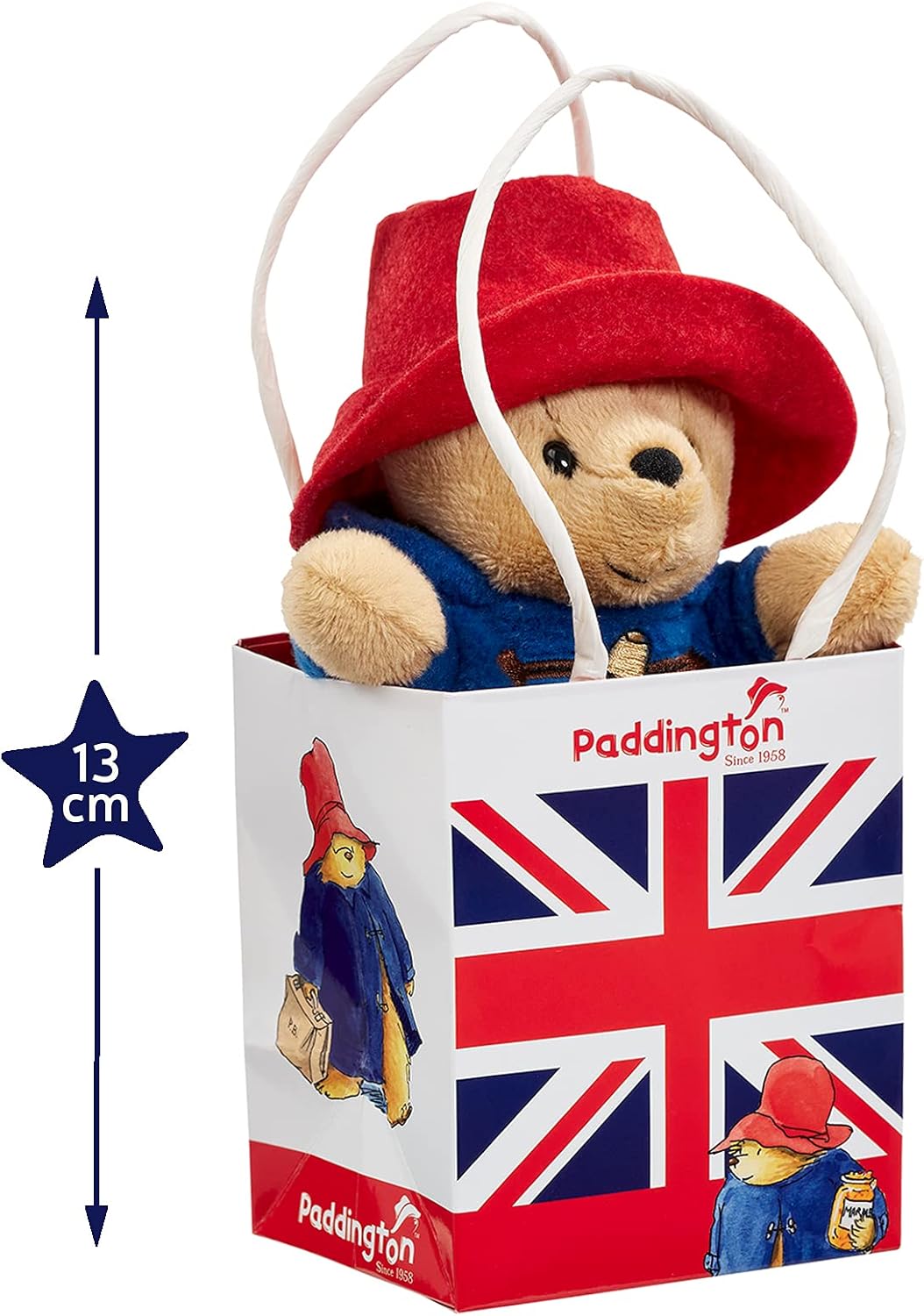 Paddington Bear Plush Toy - 19cm Soft Teddy with Union Jack Gift Bag 4