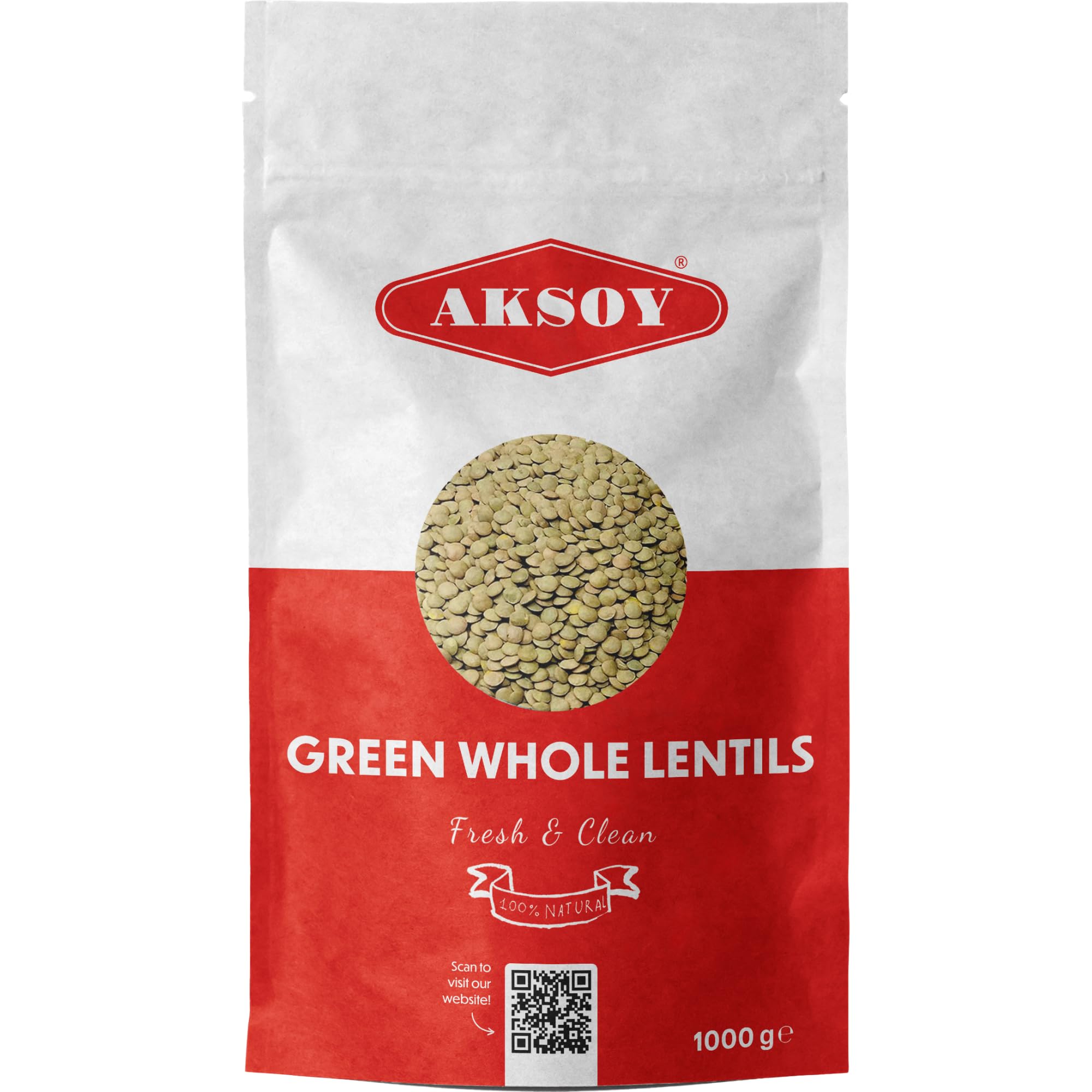 AKSOY Green Whole Lentils - 1kg Bag | Rich in Iron & Folate | Suitable for Vegetarians & Vegans 4