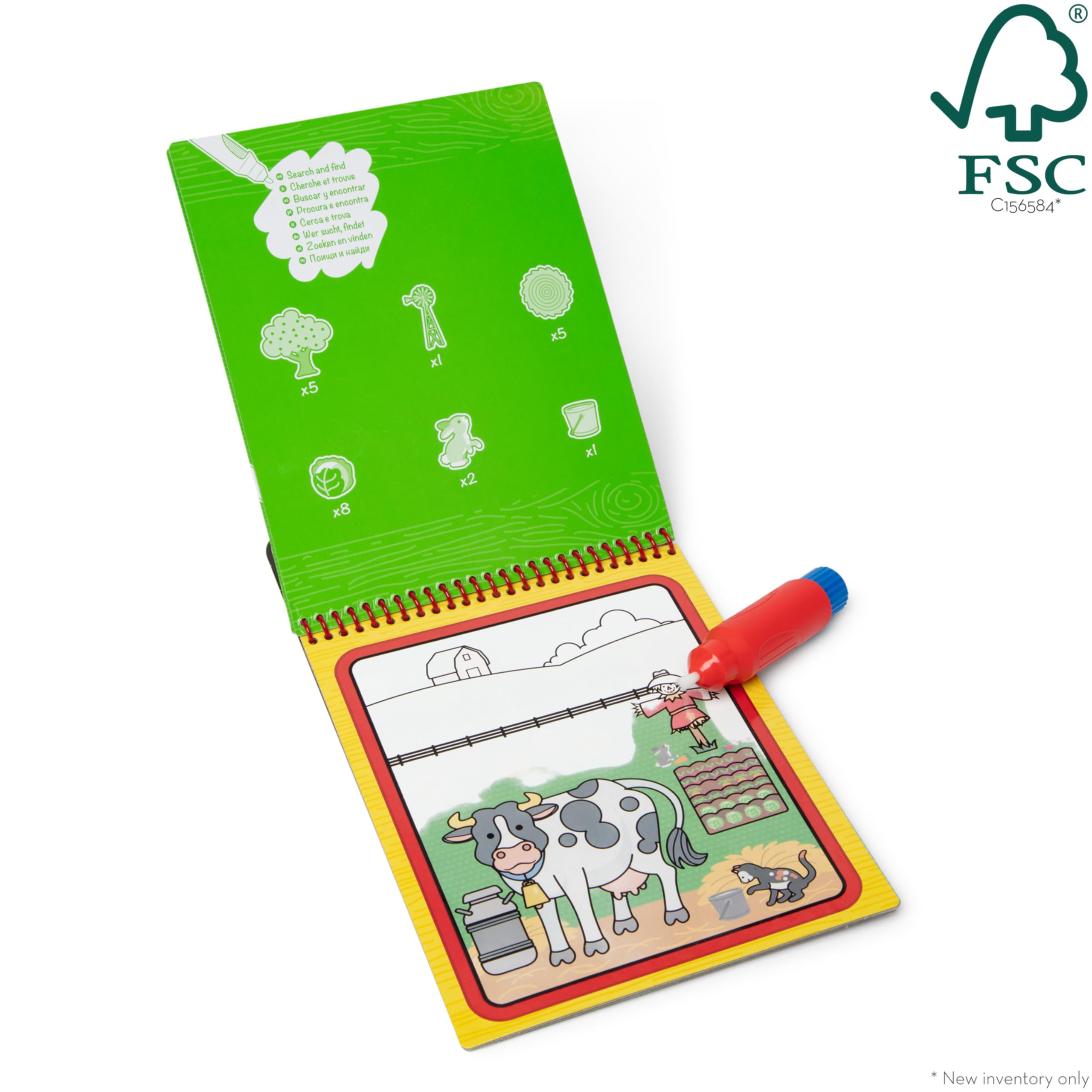 Melissa & Doug Water Reveal Pad - Farm | Reusable Coloring Book with Water Pen | Ages 3-6 4