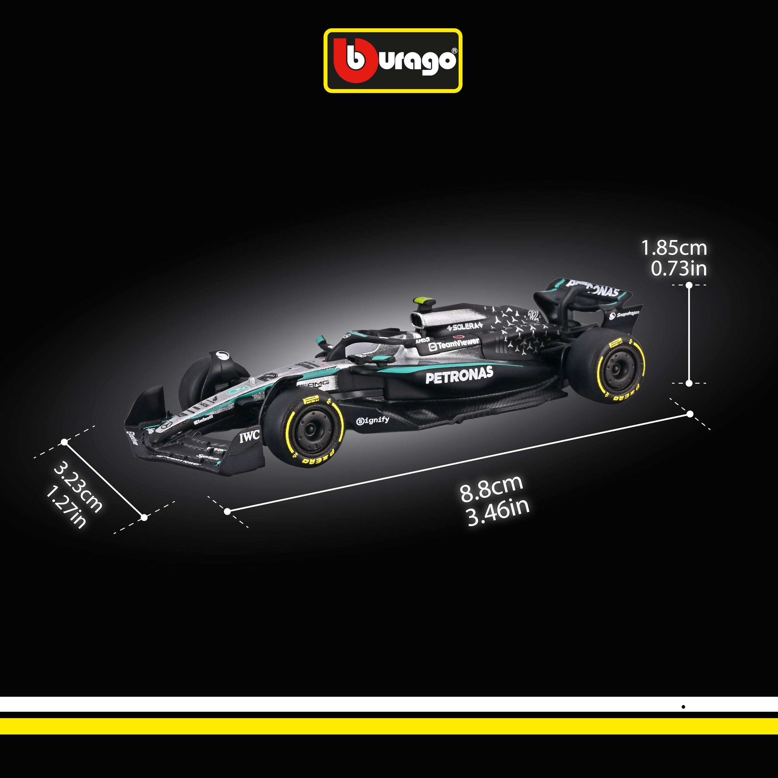Bburago F1 Mercedes-AMG F1 W16 2025 #12 Antonelli Diecast Car | 1:64 Scale Metal Model 5