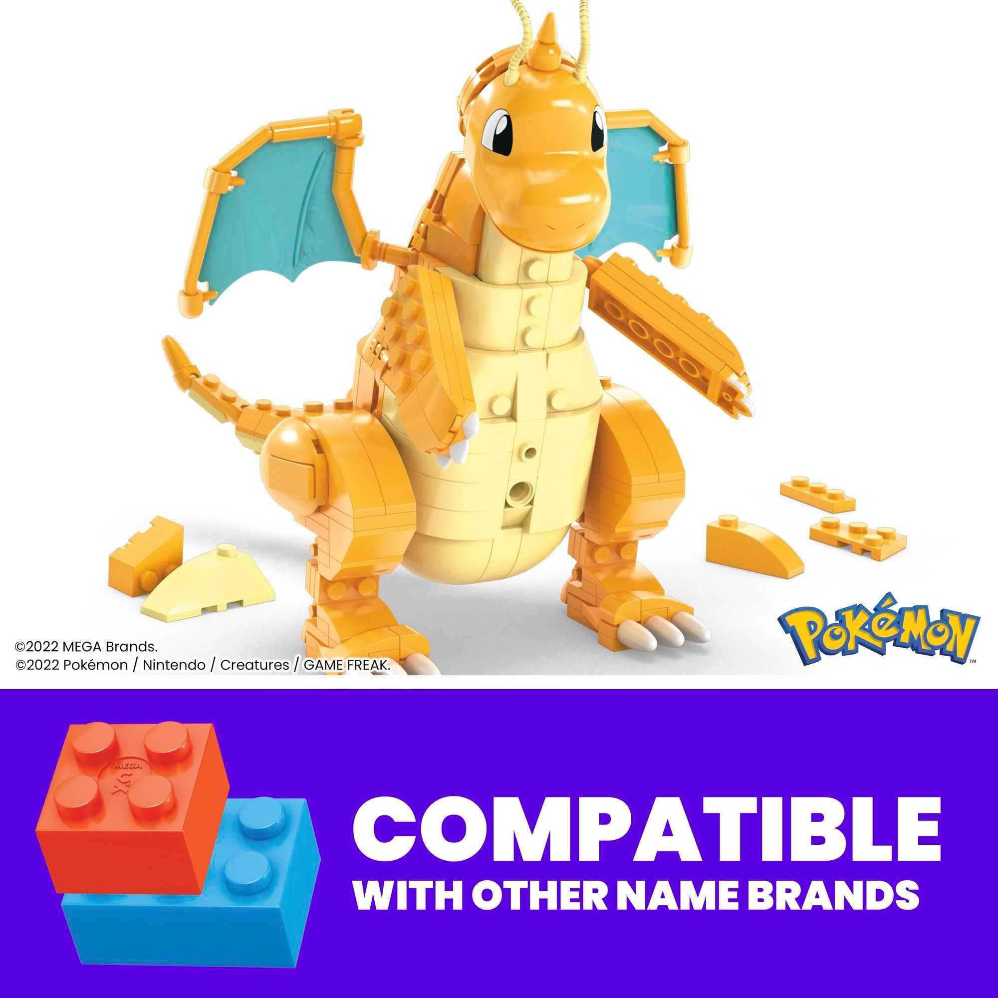 MEGA Pokémon Dragonite Building Set - 387-Piece Buildable & Posable Figure with Motion Brick 8