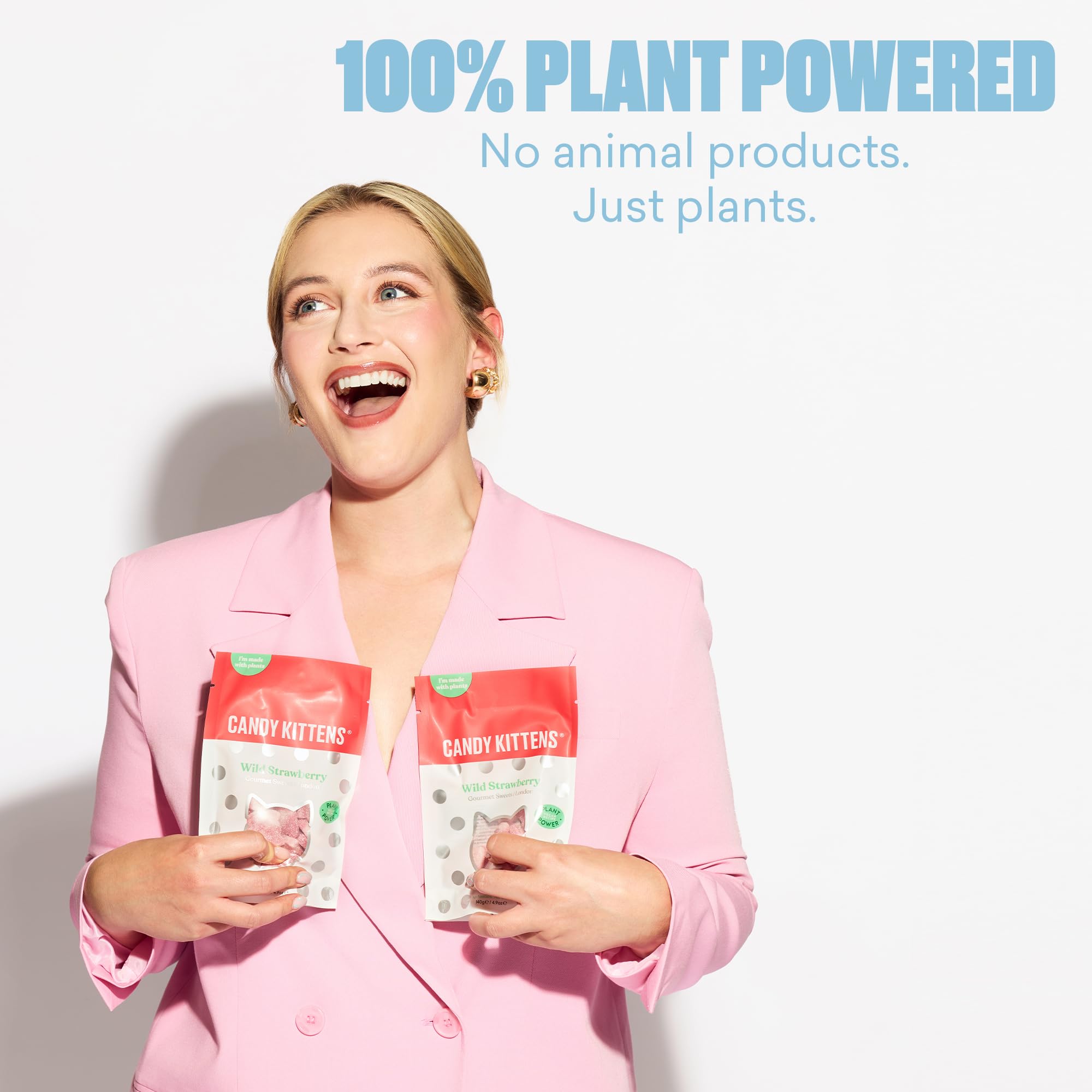 Candy Kittens Wild Strawberry Vegan Chewy Sweets – 54g (Pack of 12) 5