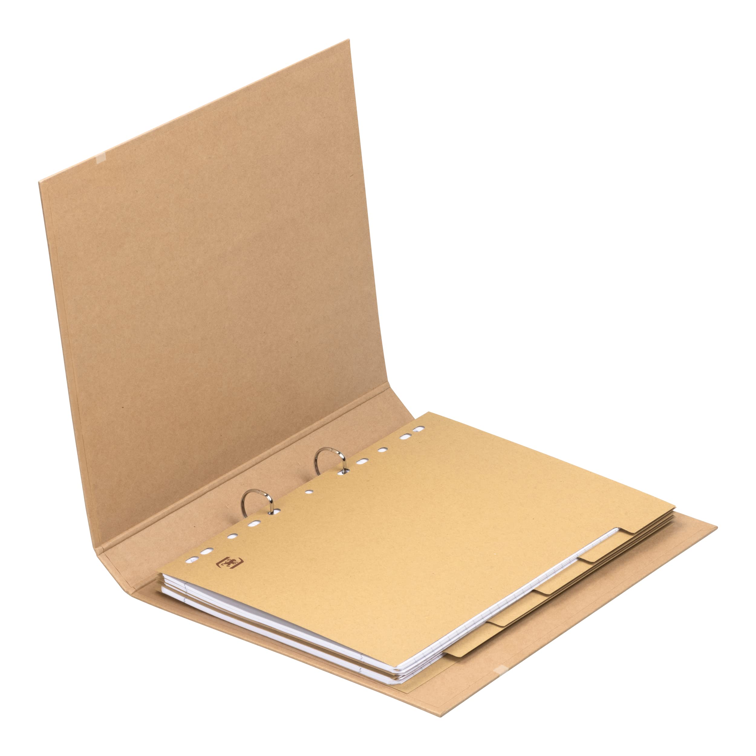 Oxford Recycled A4 O-Ring Binder - 2 Ring, 40mm Spine, Beige | Eco-Friendly Paper-on-Board 4