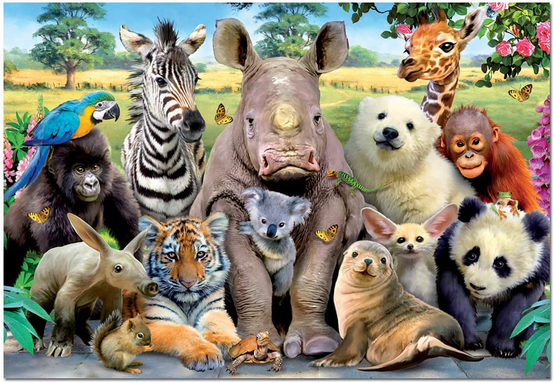 Educa Borras 15517 "It's a Class Photo" Puzzle - 1000-Piece Baby Animals Puzzle for Ages 3+