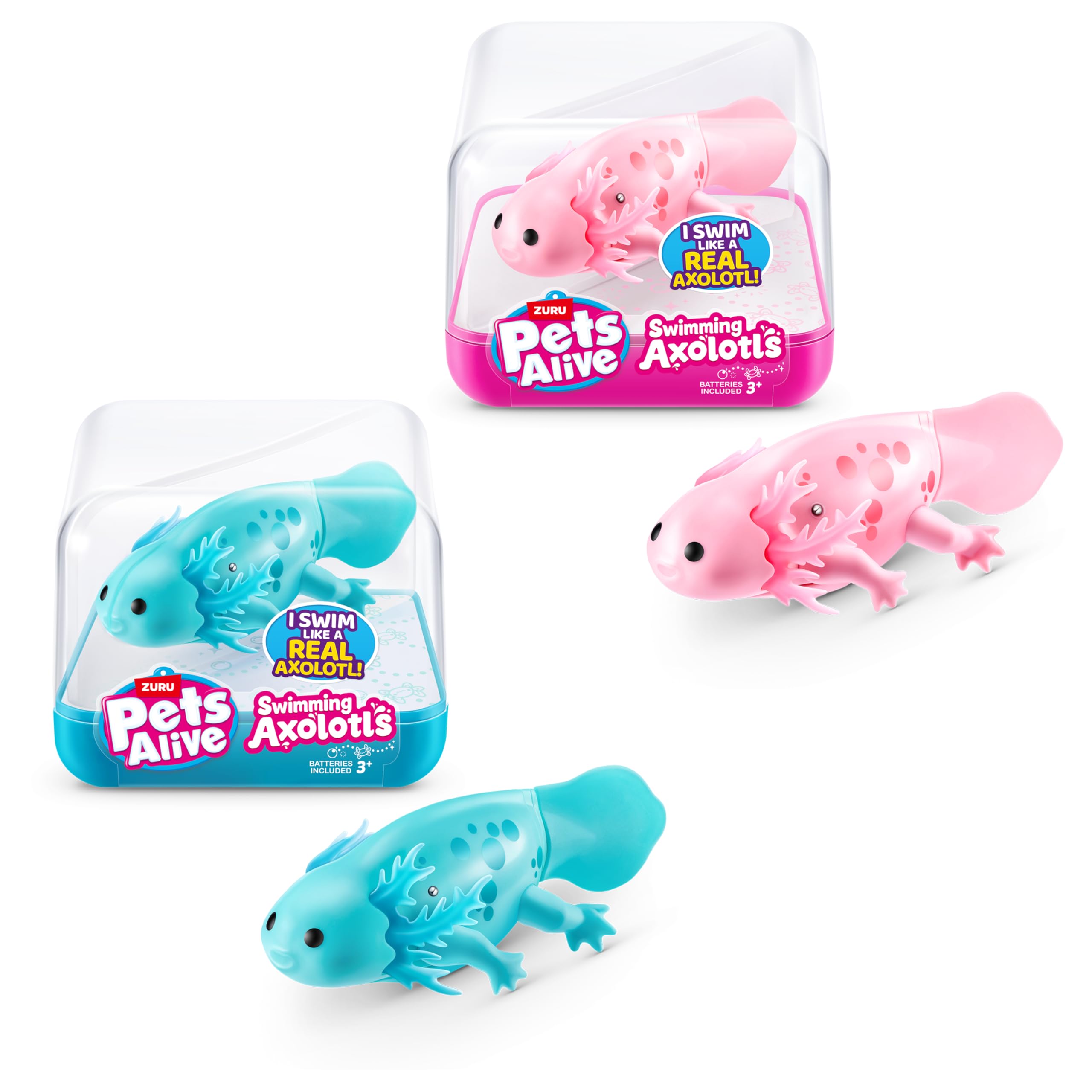 Pets Alive Robo Axolotl Series 1 - Swimming Axolotl Electronic Toy (2 Pack)