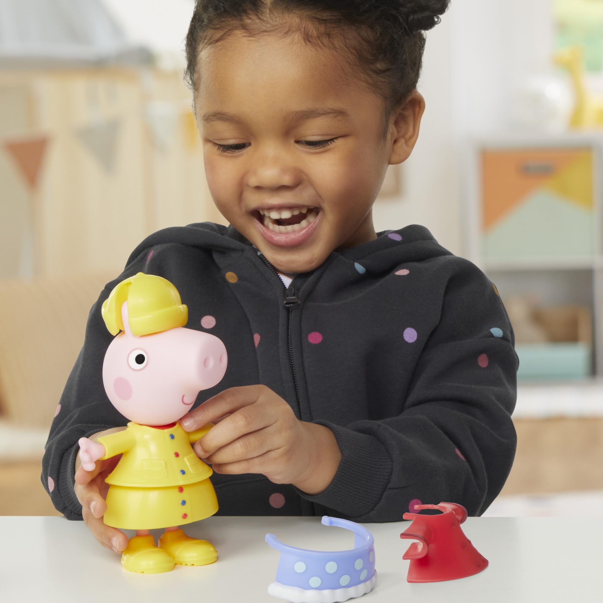 Peppa Pig Dress-Up Figure - 15 cm Doll with 6 Rain & Snow Accessories | Ages 3+ 8