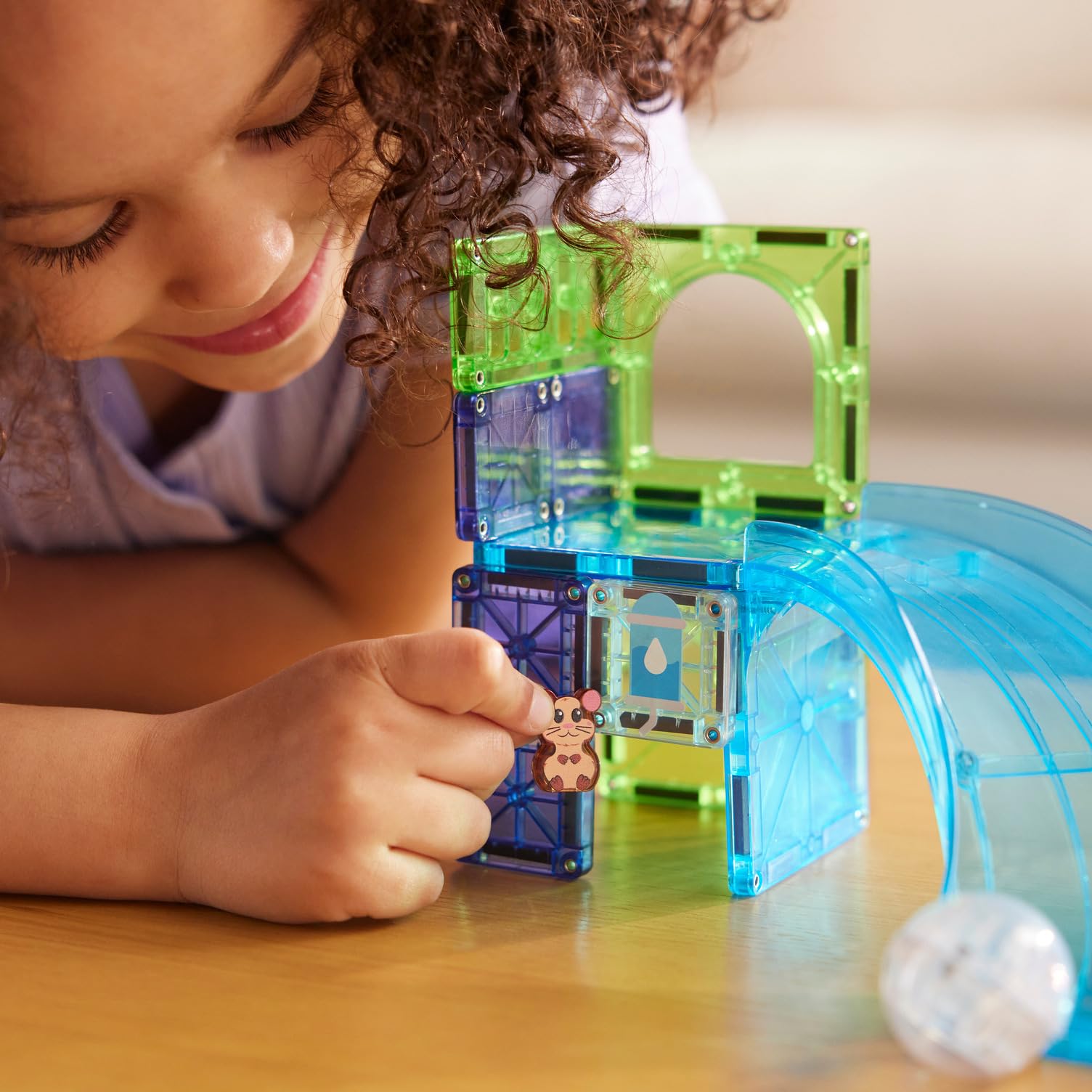 MAGNA-TILES® Hamster Ball 13-Piece Magnetic Construction Set - Rolling Play & Build for Ages 3+ 6