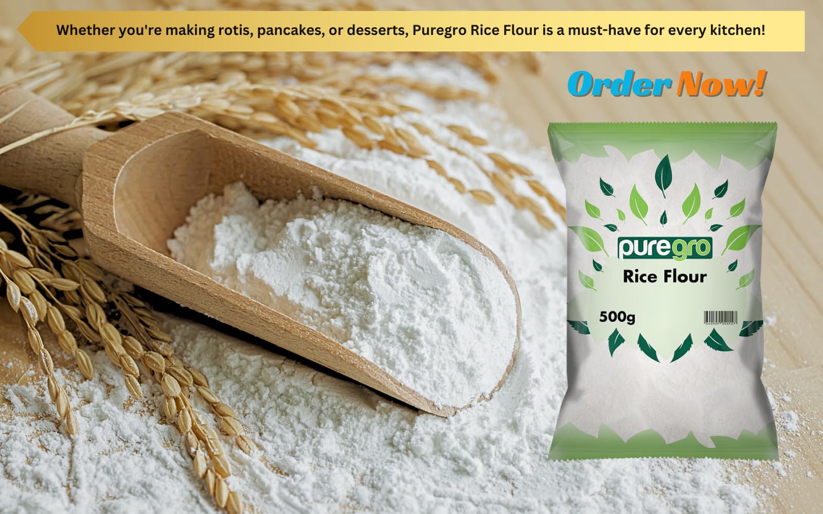 Puregro Rice Flour - 500g Pack | Finely Milled for Smooth Texture | Versatile Baking Essential 3