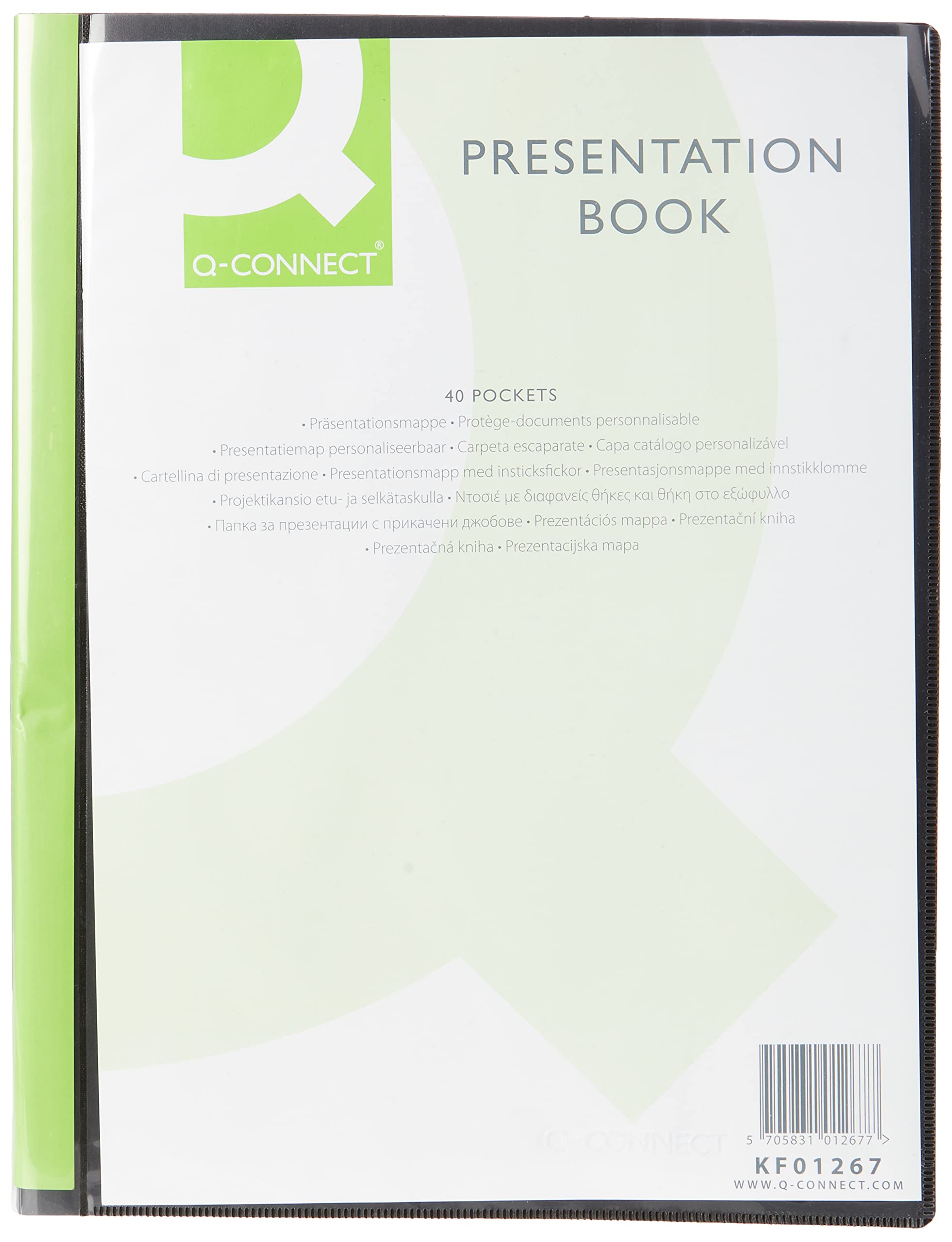 Q-Connect A4 40-Pocket Presentation Display Book - Black | KF01267 1