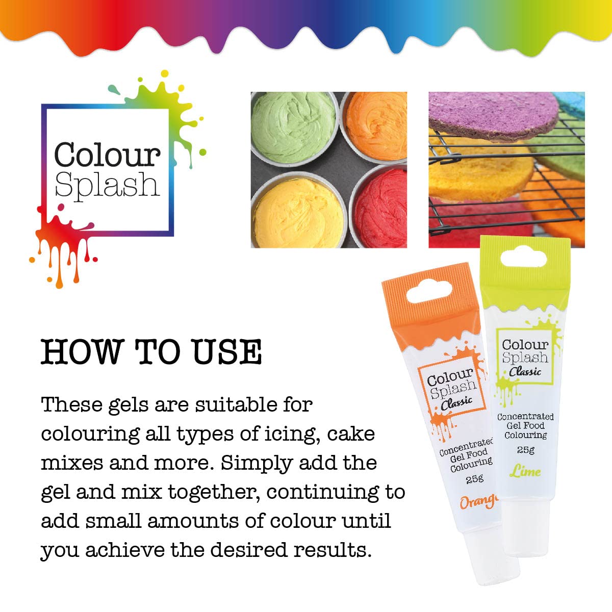 Colour Splash Red Food Colouring Gel - 5 x 25g Tubes 6