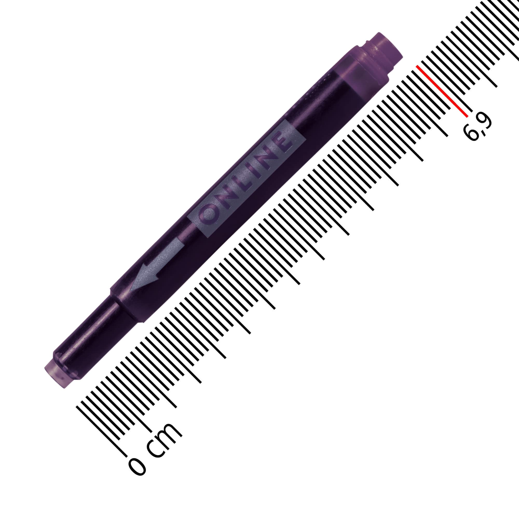 Online Colourful Double-Sided Pen Refills - 20 Cartridges (4-Pack) | Red, Green, Black, Purple | Universal & Lamy Compatible 4