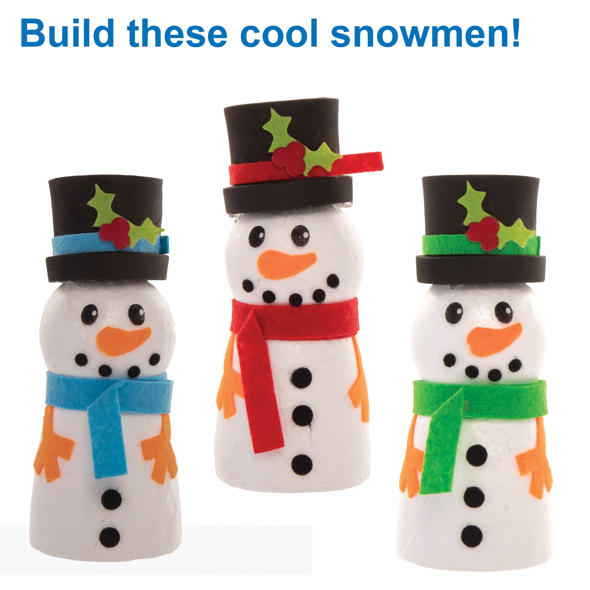 Baker Ross Build a Snowman Craft Kit - Pack of 4, Christmas Arts & Crafts for Kids 10
