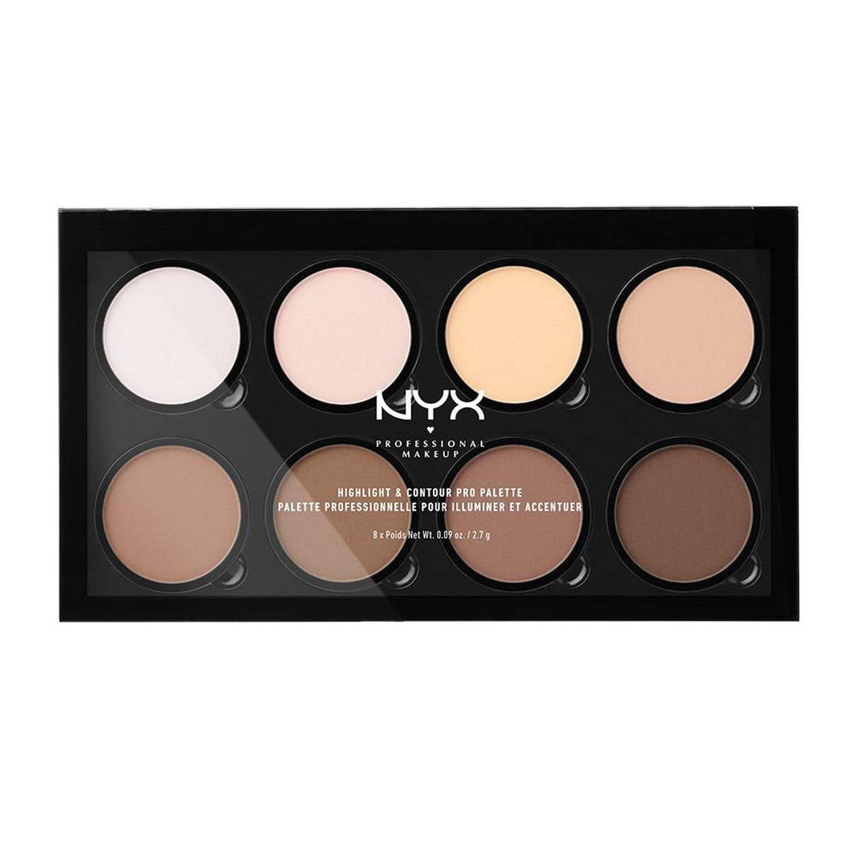 NYX Professional Makeup Highlight & Contour Pro Palette - Powder Contour Kit, 8 Shades