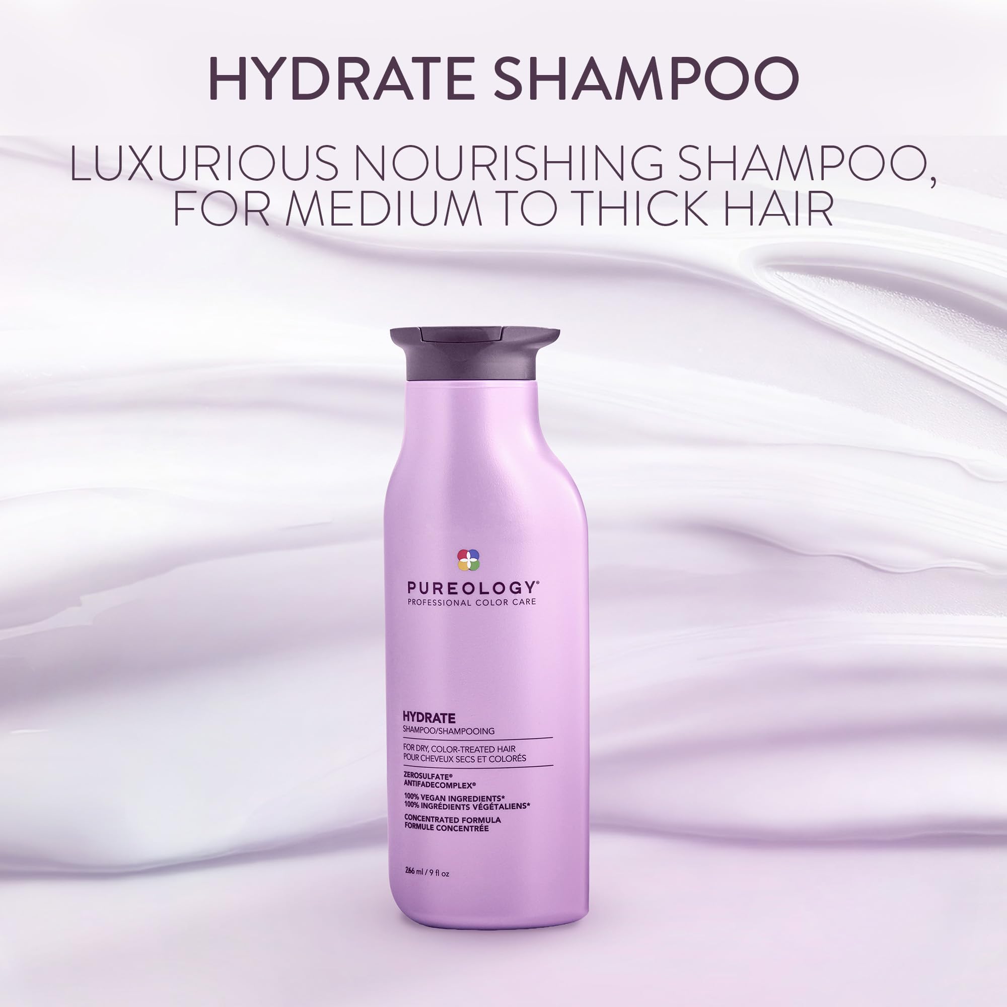 PUREOLOGY Hydrate Moisturising Shampoo - 266.17 ml, Vegan, Color Protection