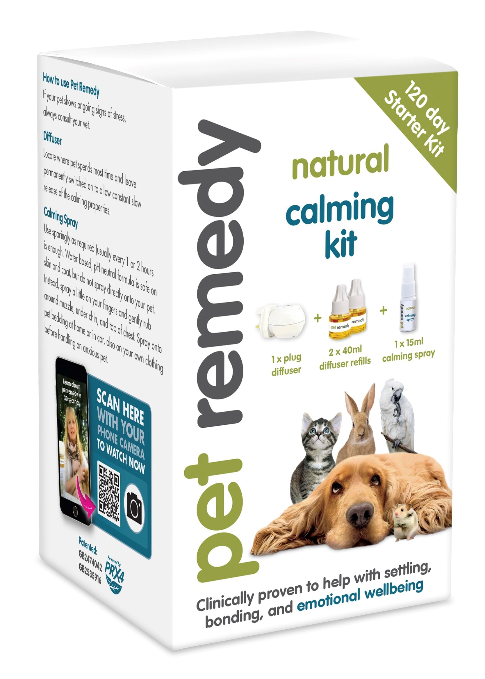 Pet Remedy Natural De Stress & Calming Starter Kit - 120 Day Supply | Clinically Proven | Drug-Free
