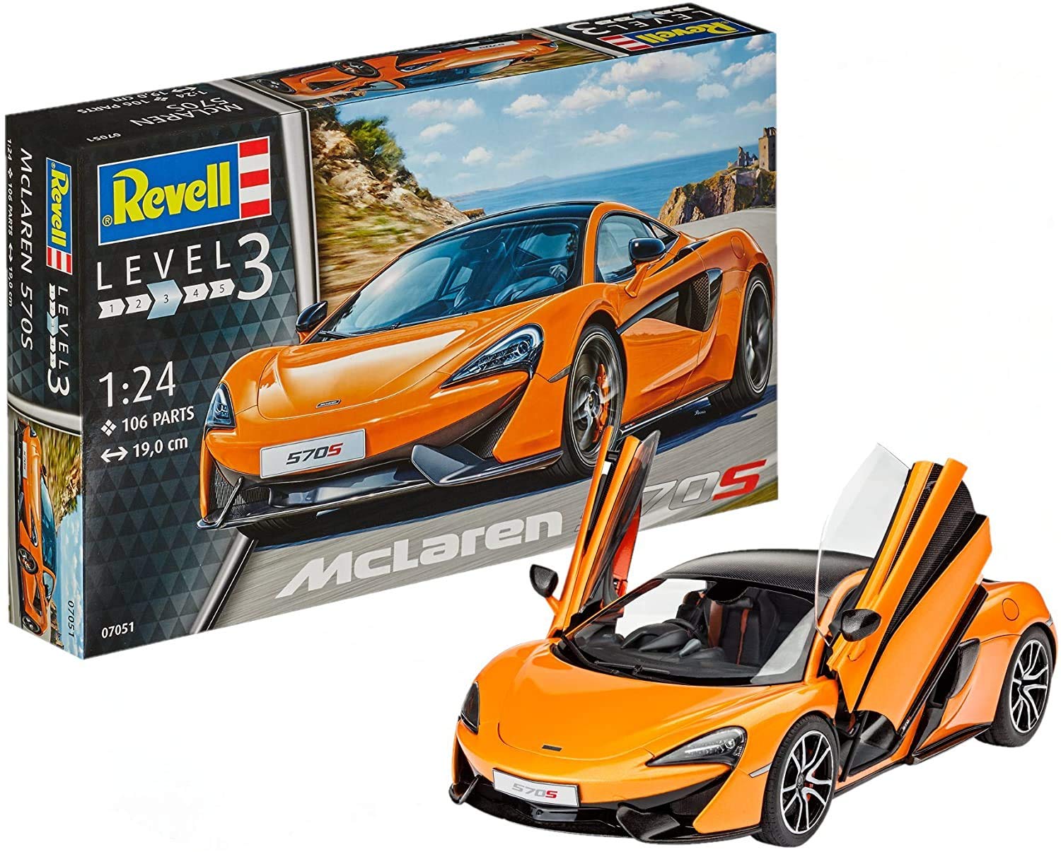 Revell McLaren 570S Model Kit | 106 Pieces, 1:24 Scale, 19 cm Length