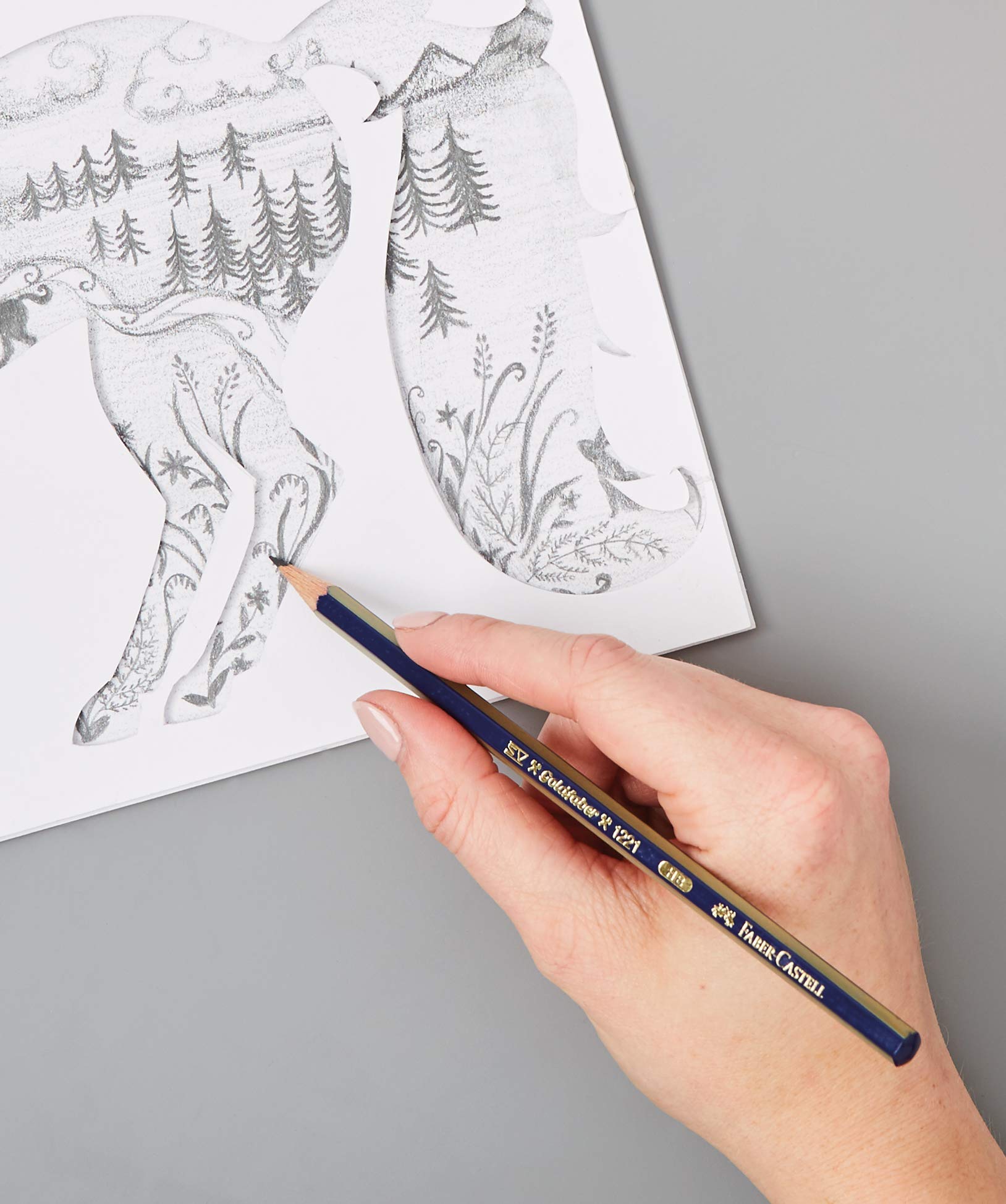 Faber-Castell Goldfaber 1221 Graphite Pencil - 4B Hardness | Smudge-Proof | Includes Sketch Pad
