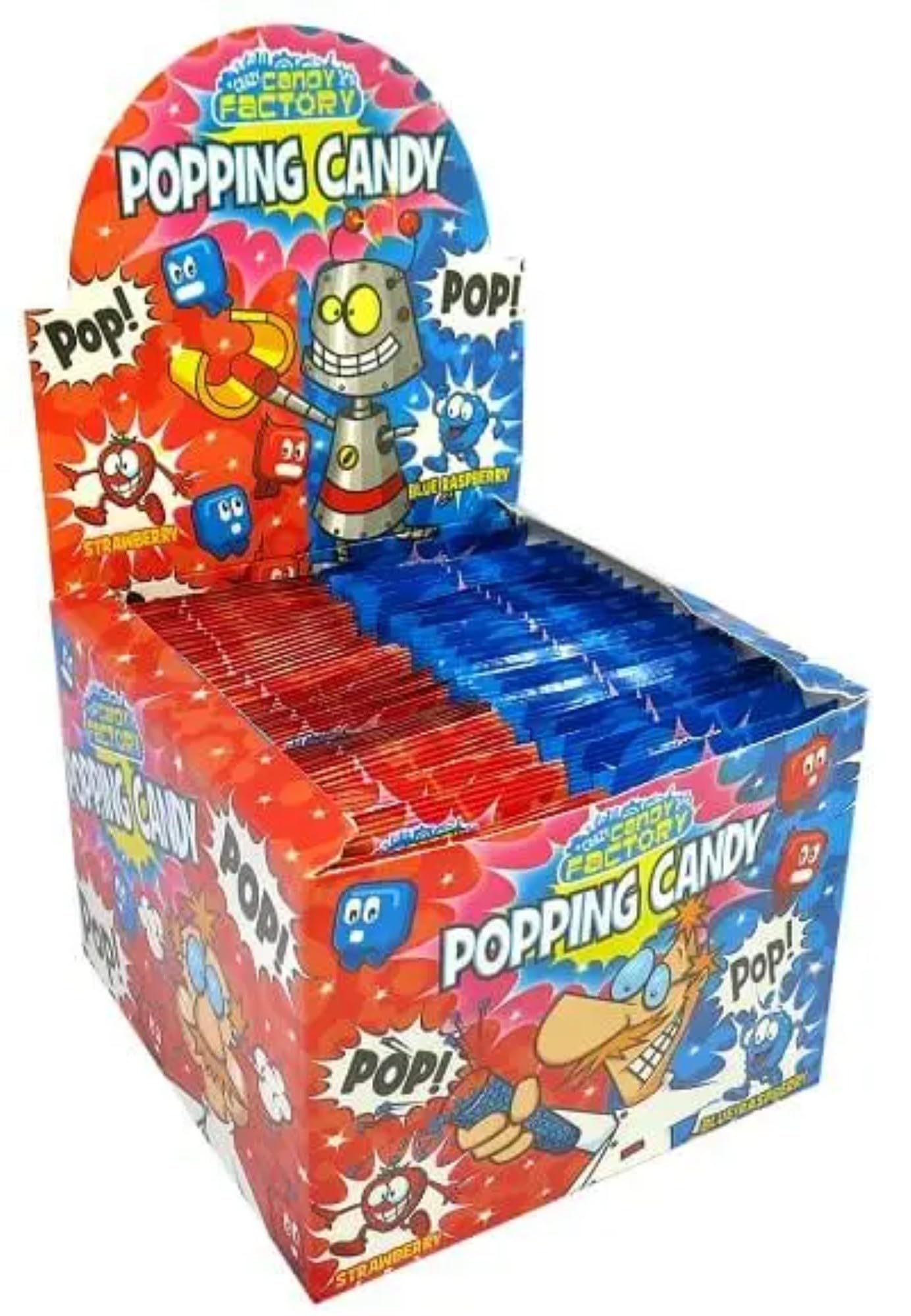 Crazy Candy Factory Popping Candy - Strawberry & Blue Raspberry Flavour | 50 Pack | 7g Sachets 3