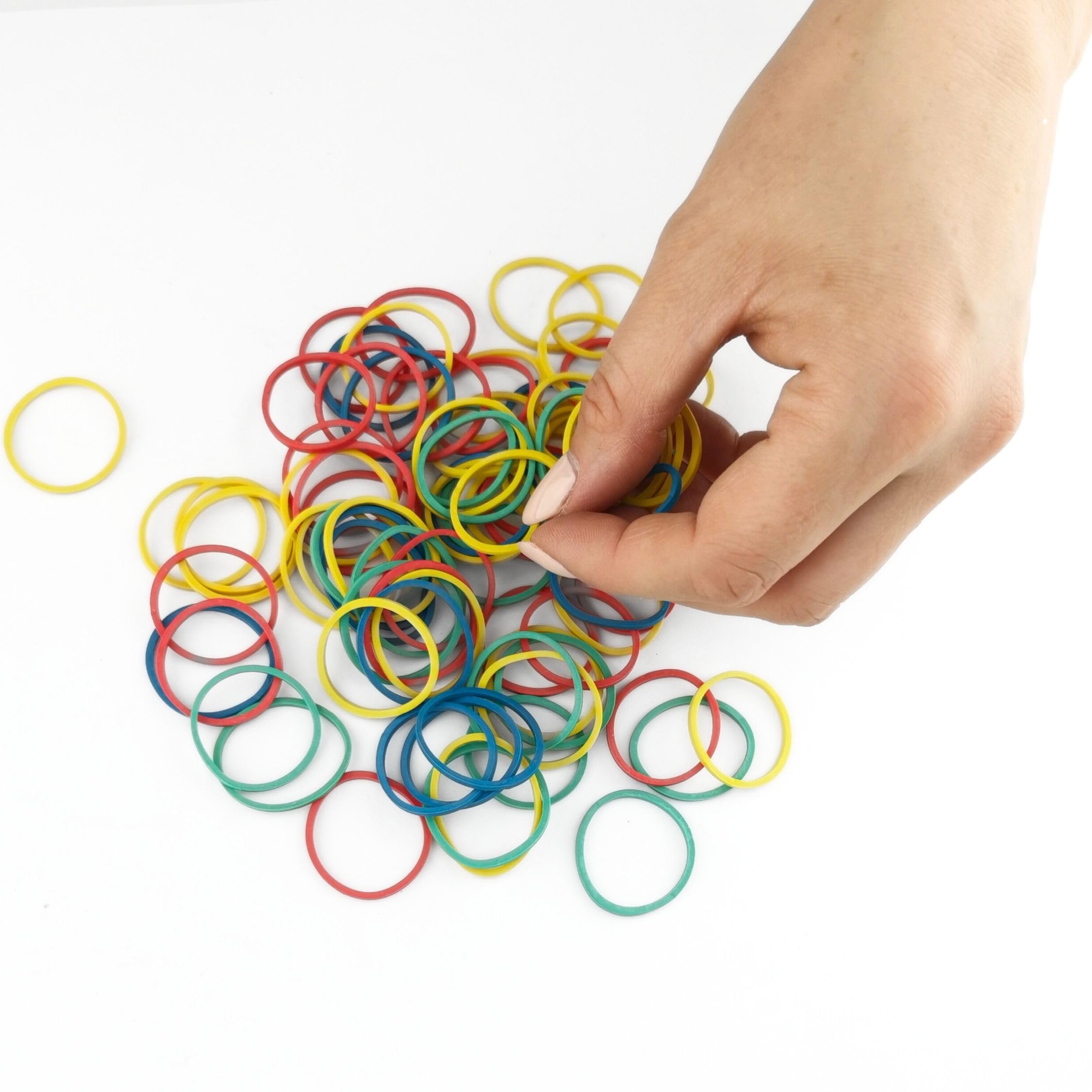 D.RECT Rubber Bands - 100g Bag | Assorted Colours | 25mm Diameter x 1.5mm Width 7