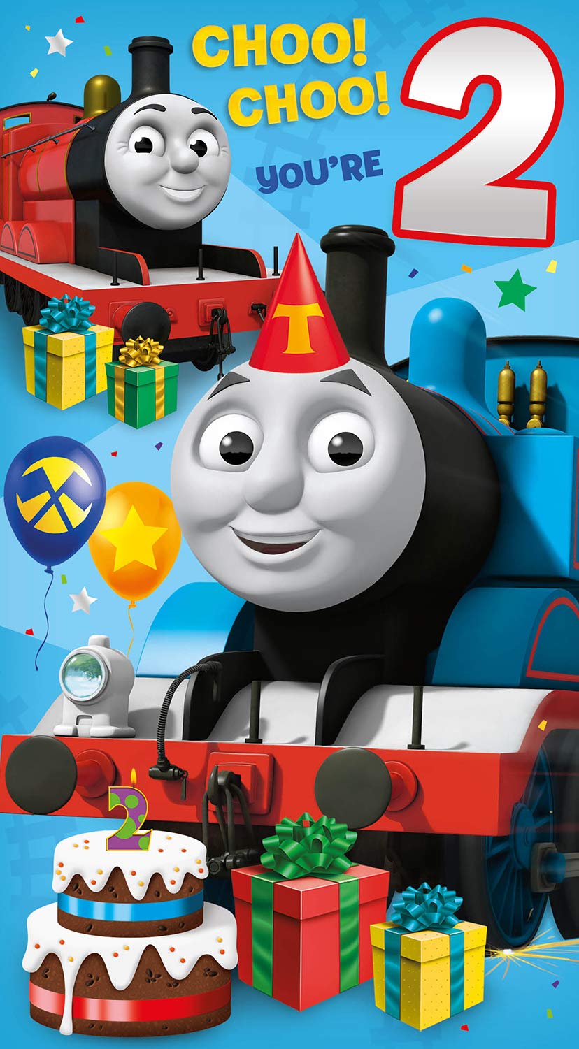 Danilo Promotions Thomas & Friends Age 2 Birthday Card | Blue | 130 mm x 235 mm 2