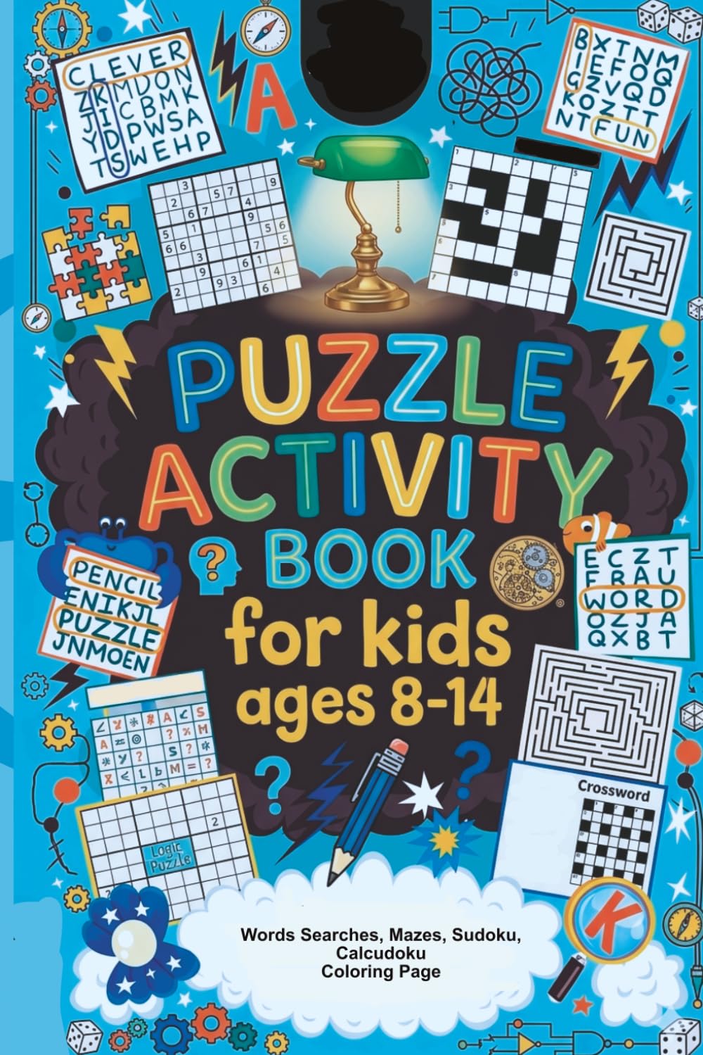 Vincenzo Publishing Puzzle Activity Book for Kids Ages 8-14 | Mazes, Sudoku, Word Searches 1