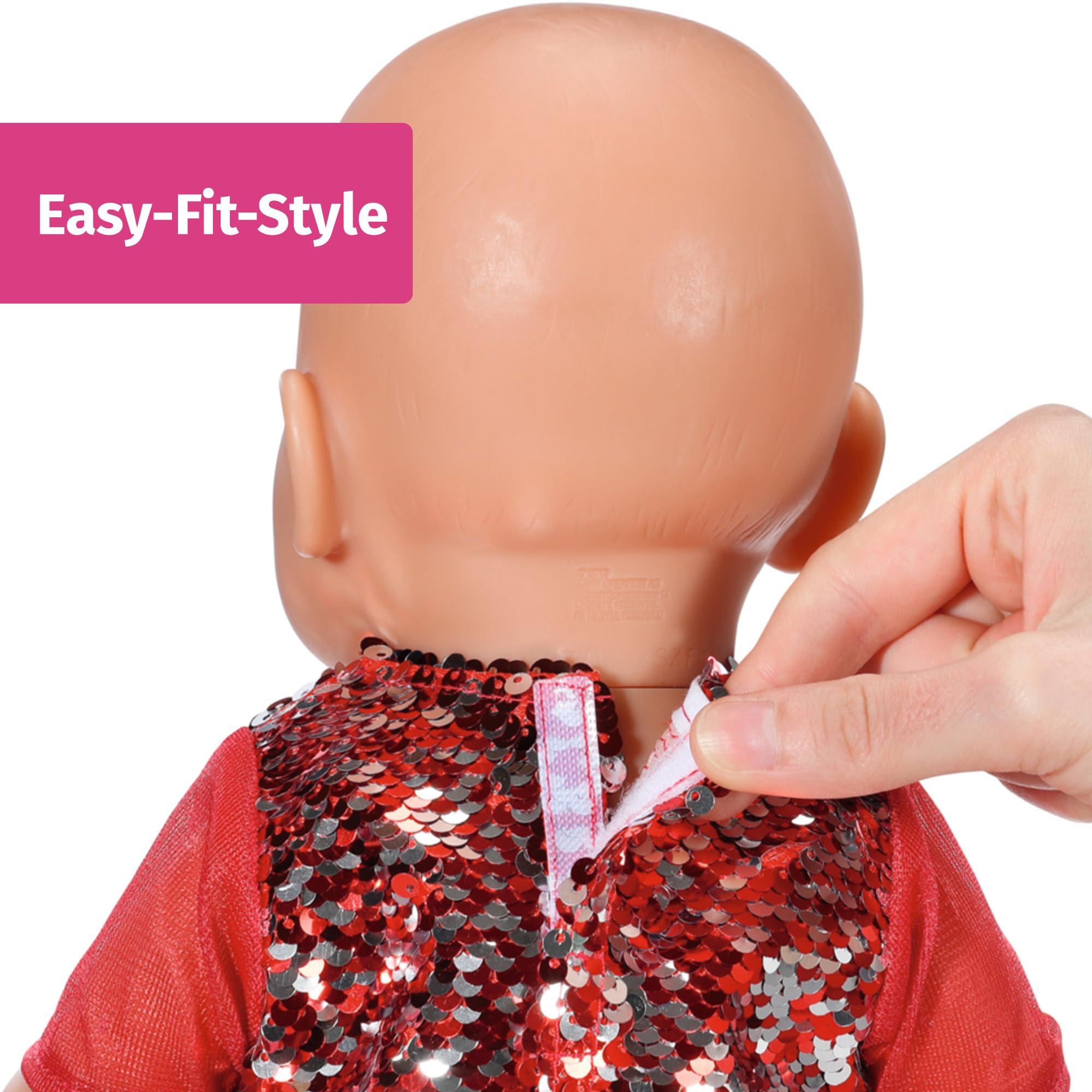 BABY born Christmas Dress - Festive Outfit with Sequins, Leggings & Hat for 43cm Dolls 13