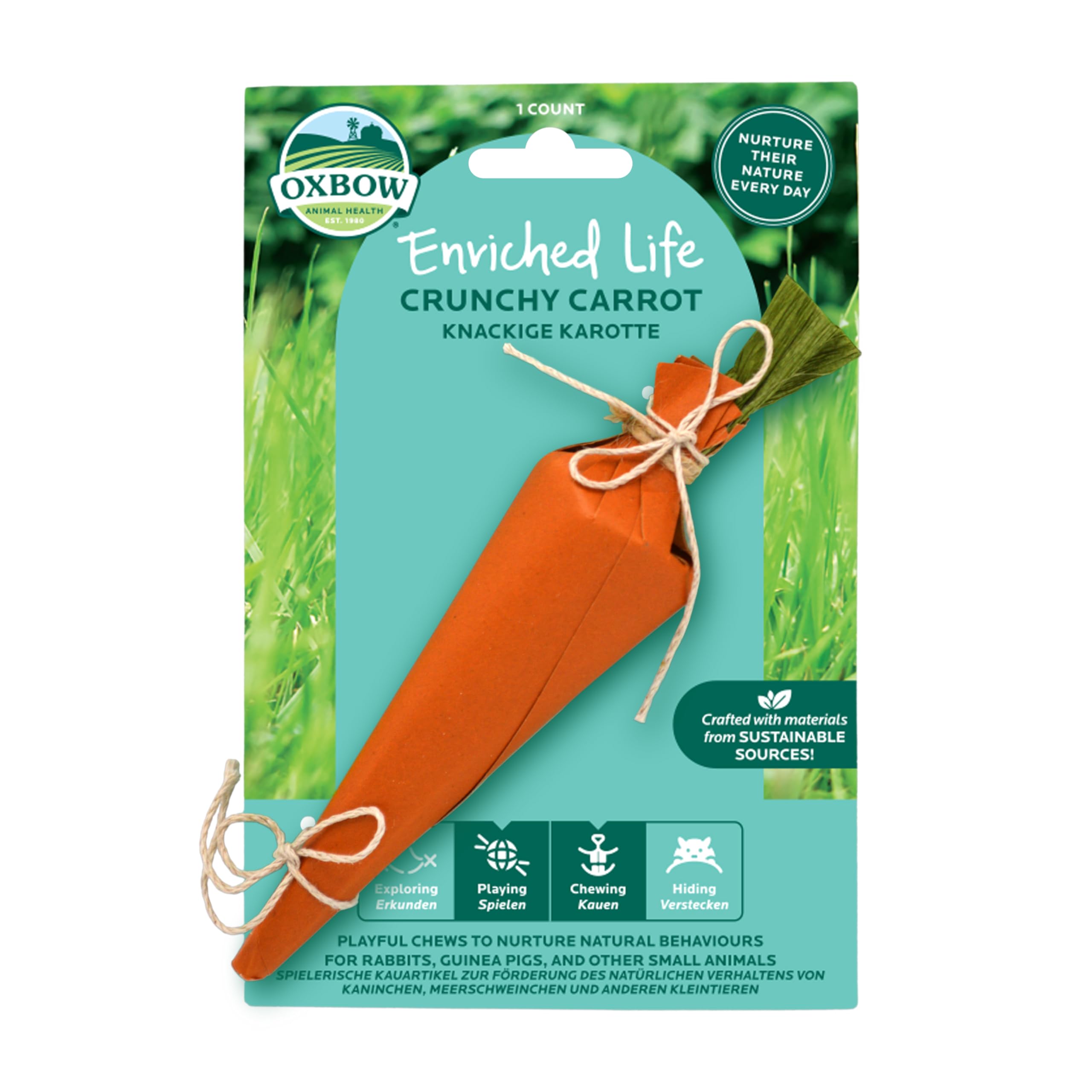 Oxbow Enriched Life Crunchy Carrot Chew Toy for Small Animals | Supports Chewing & Enrichment 1