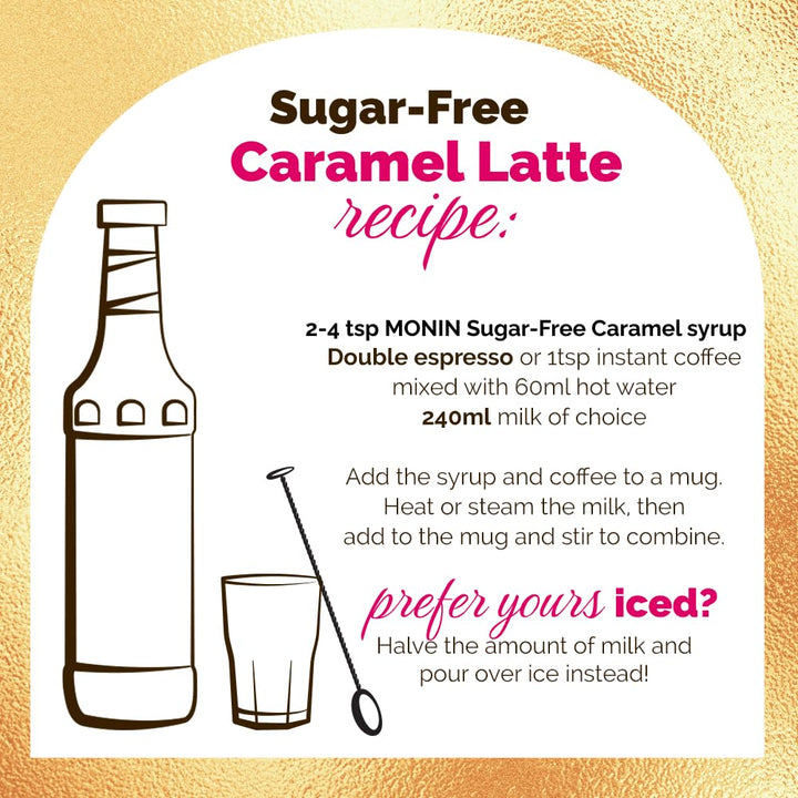 MONIN Premium Sugar Free Caramel Syrup 1L