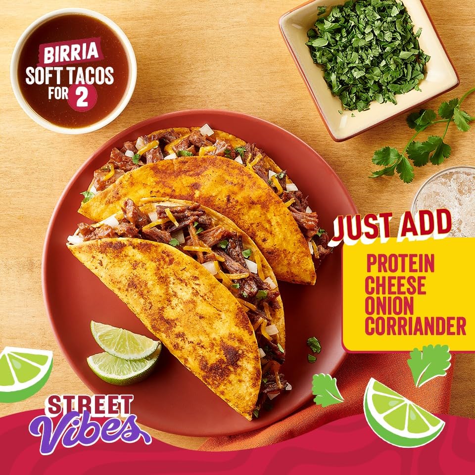 Old El Paso Street Vibes Birria Soft Taco Kit - Mild Chilli, Ready in 20 Mins, Vegetarian Friendly, 257g